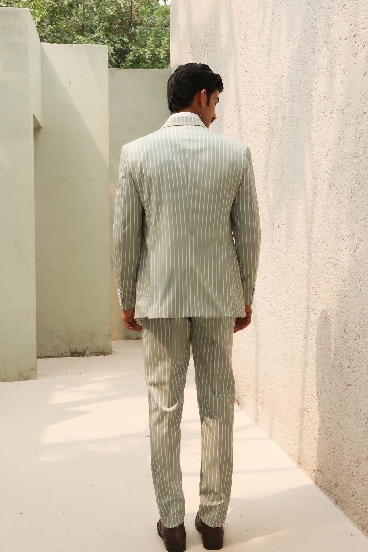 Sage Green Pinstripe Suit