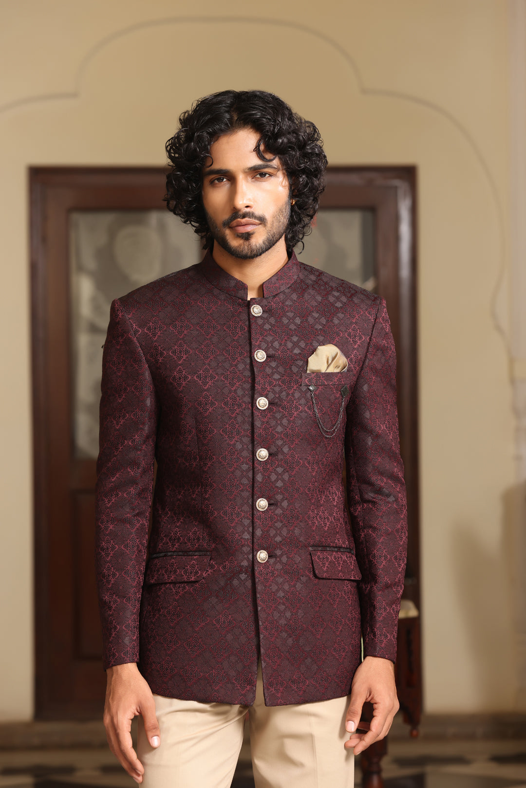 Regal Maroon Jodhpuri Suit
