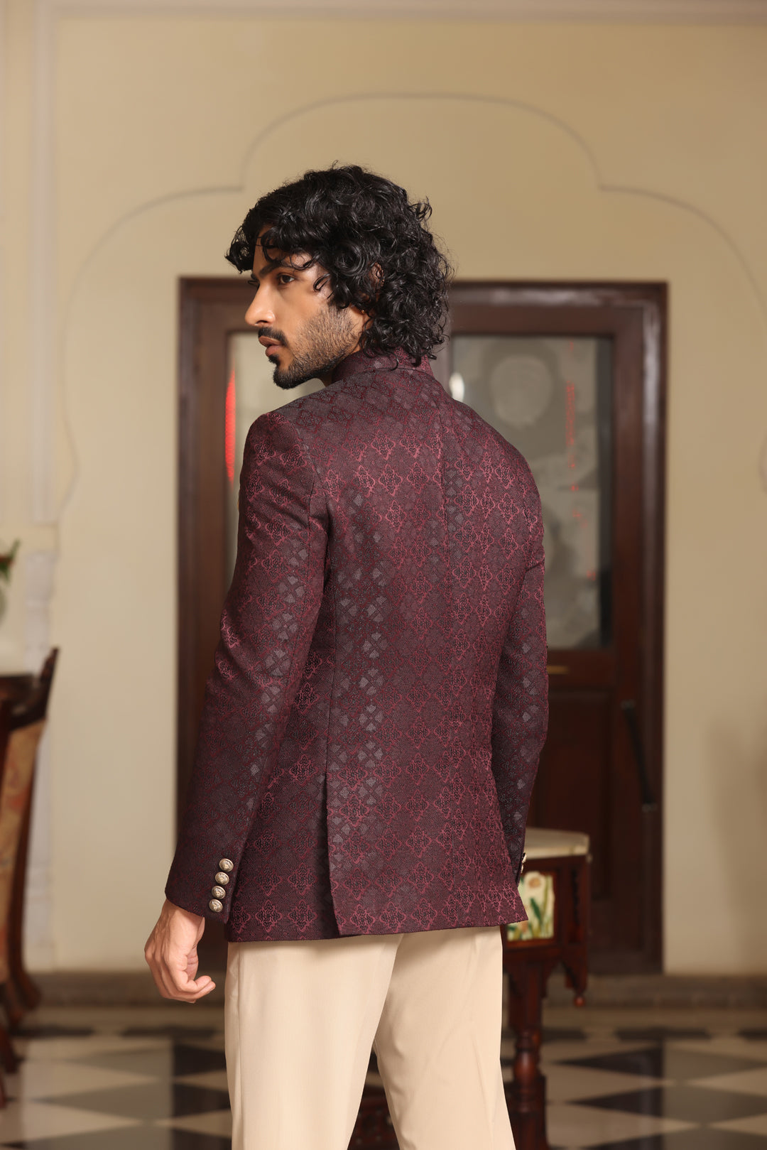 Regal Maroon Jodhpuri Suit
