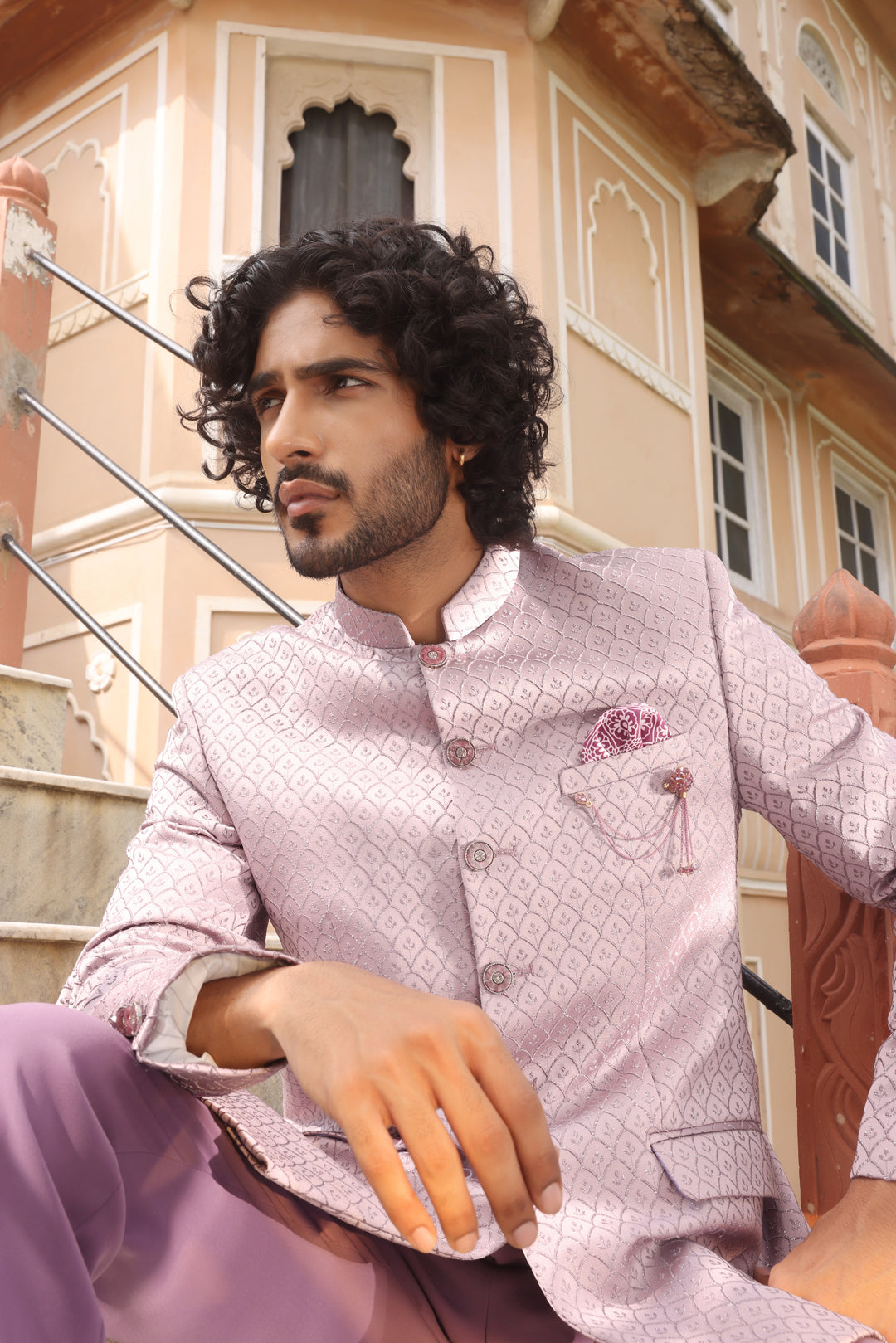 Onion Pink Jodhpuri Suit