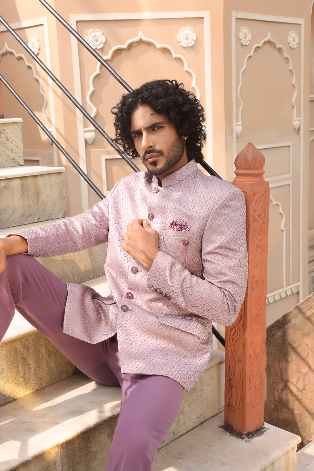 Onion Pink Jodhpuri Suit