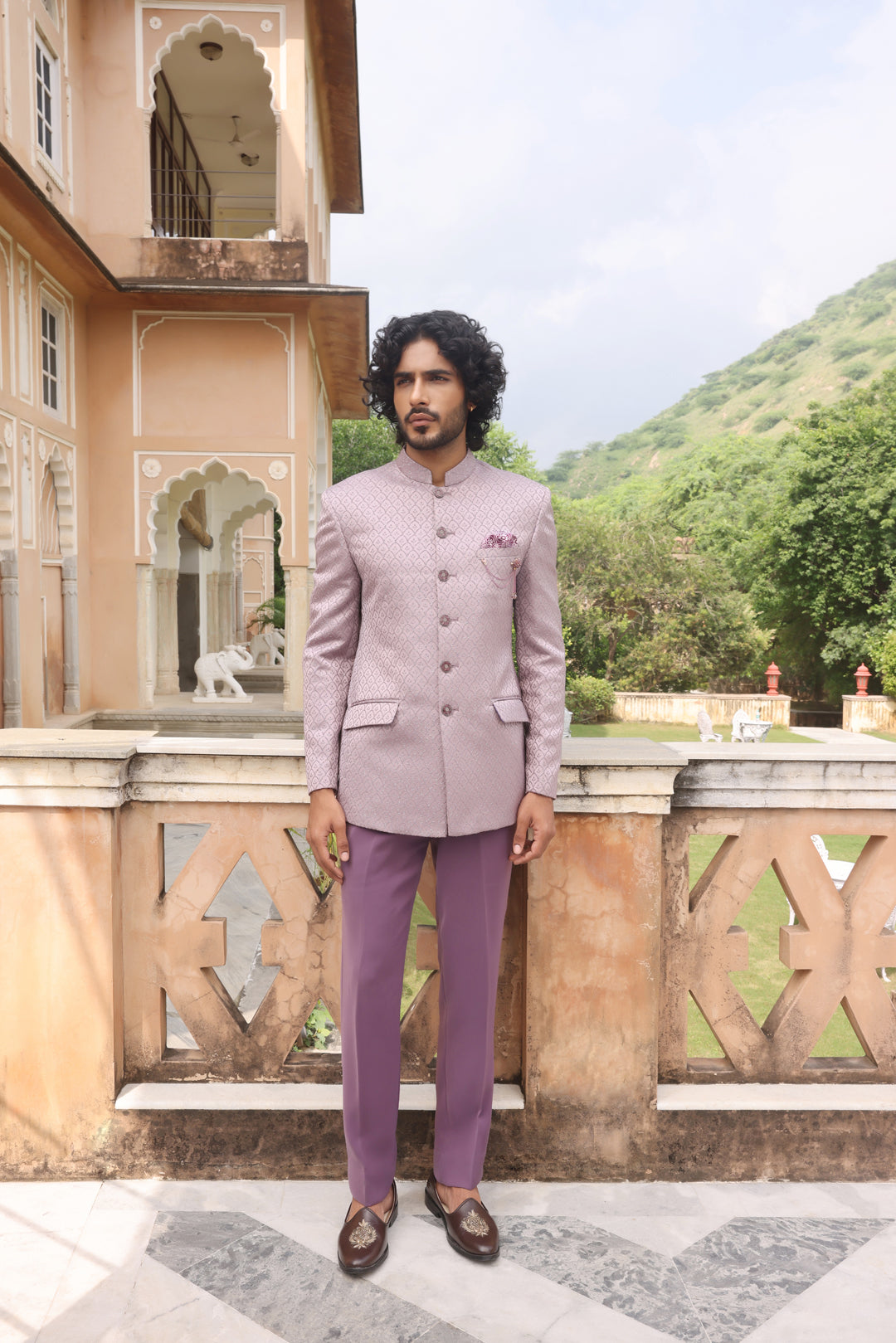 Onion Pink Jodhpuri Suit