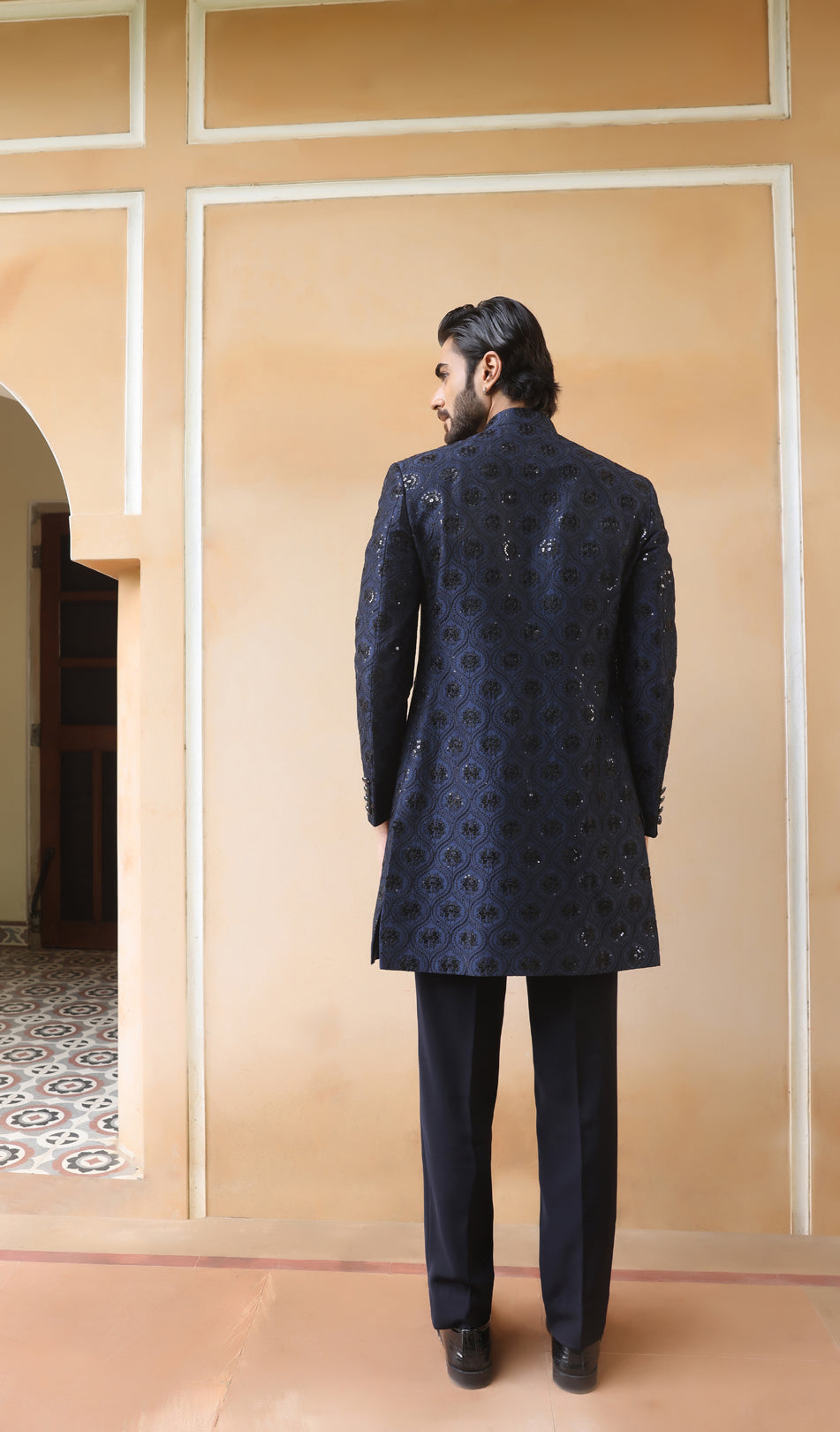 Glaring Blue Indo Western
