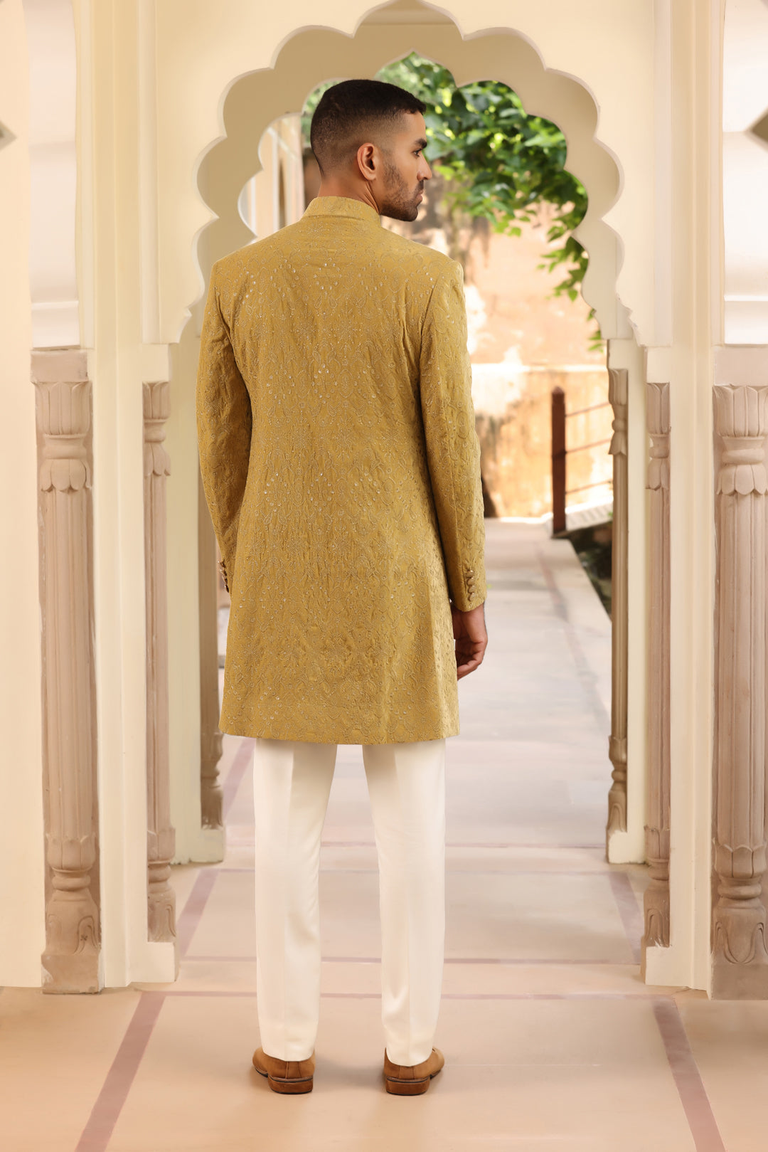 Lime Green Indo Western