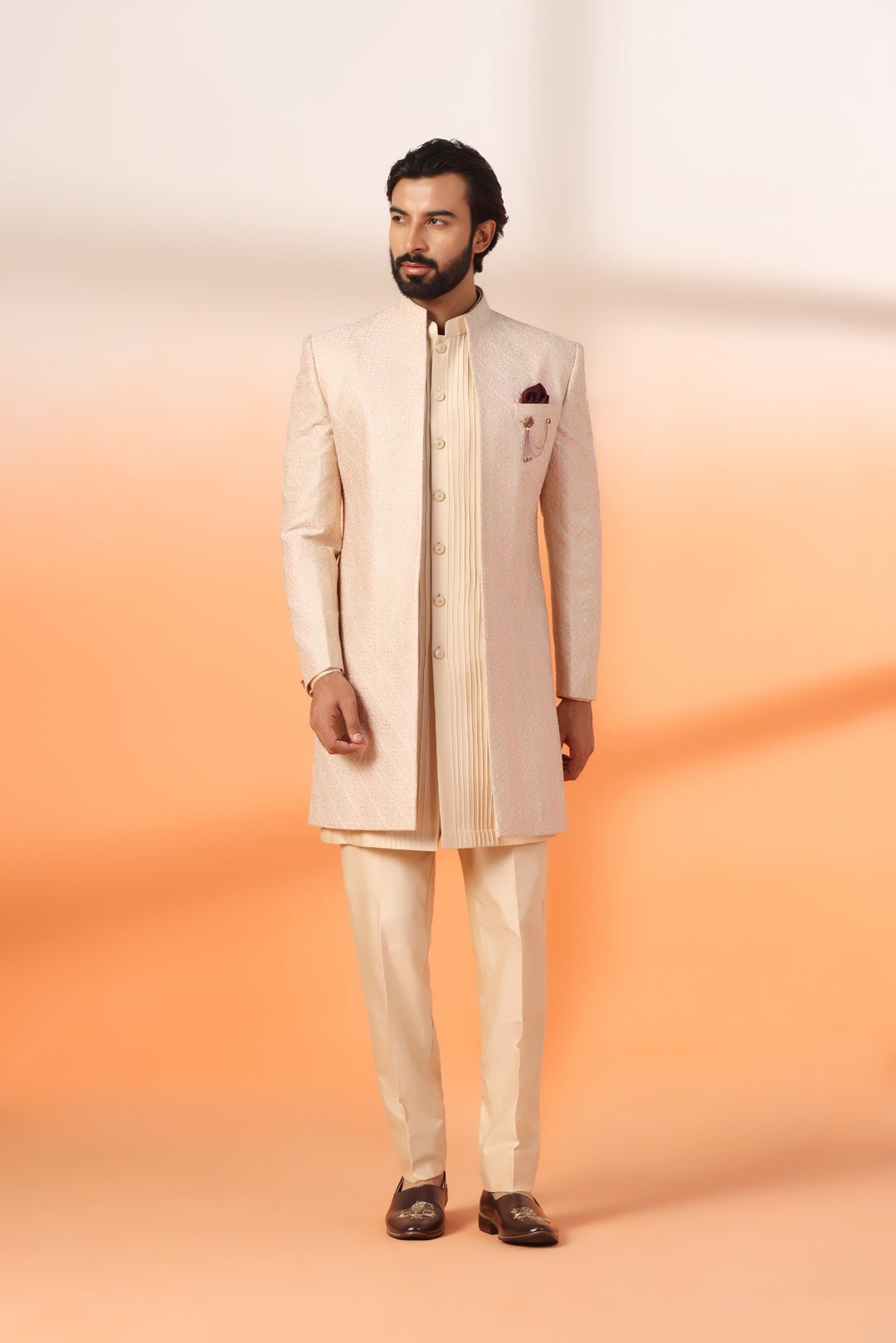 Coral Peach Indo Western
