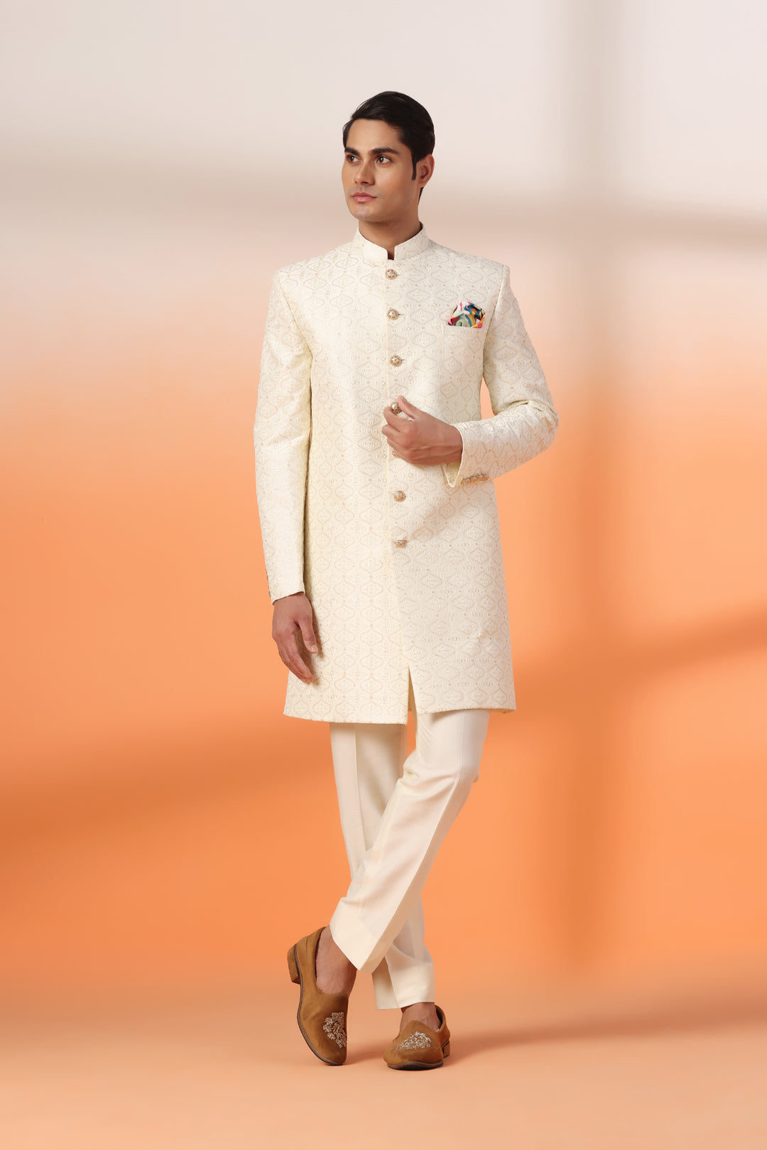 Light Gold Indo Western
