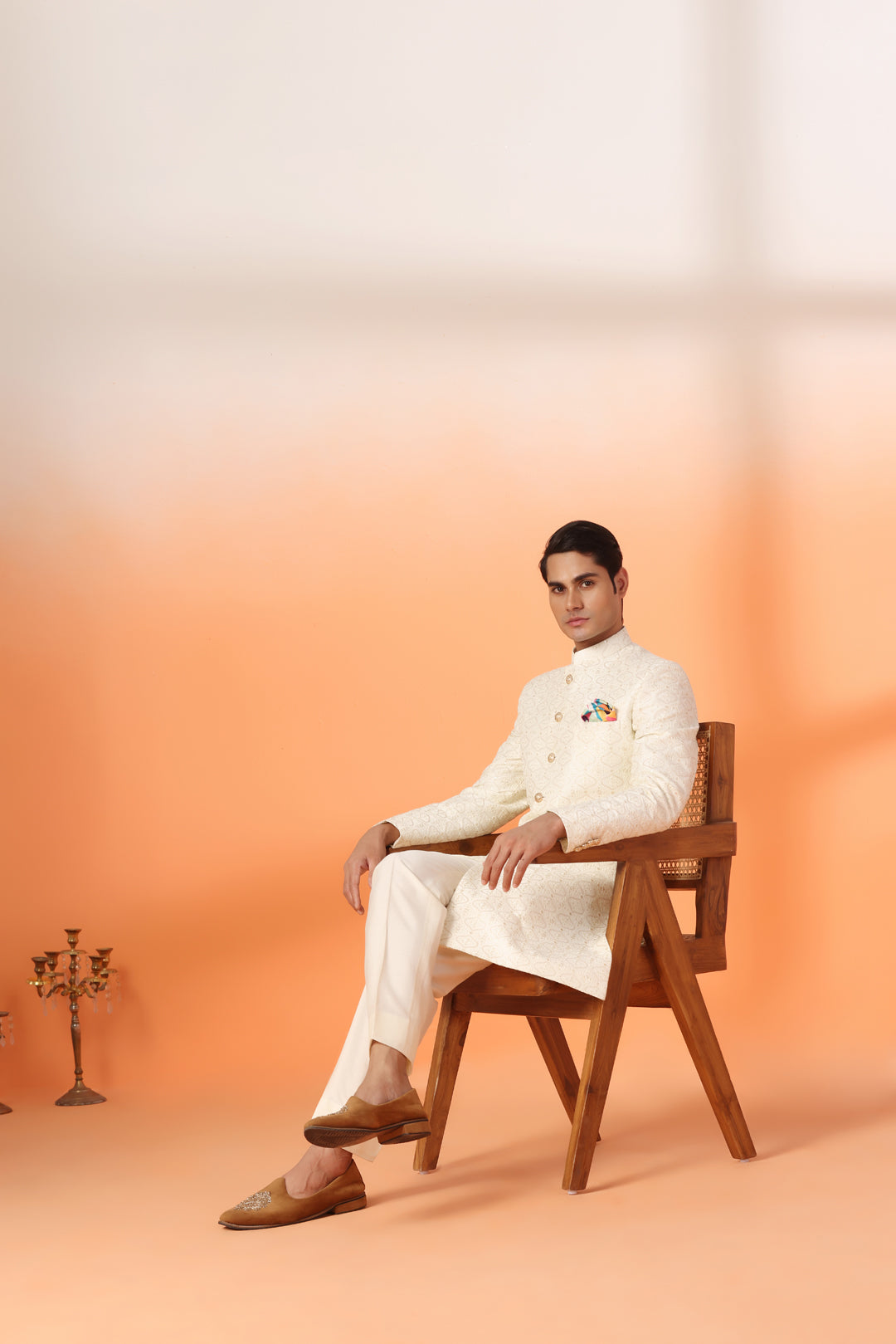 Light Gold Indo Western