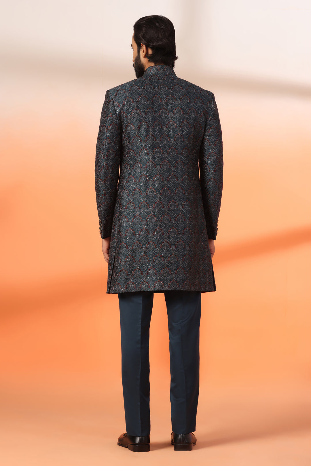 Copper Teal Indo Western