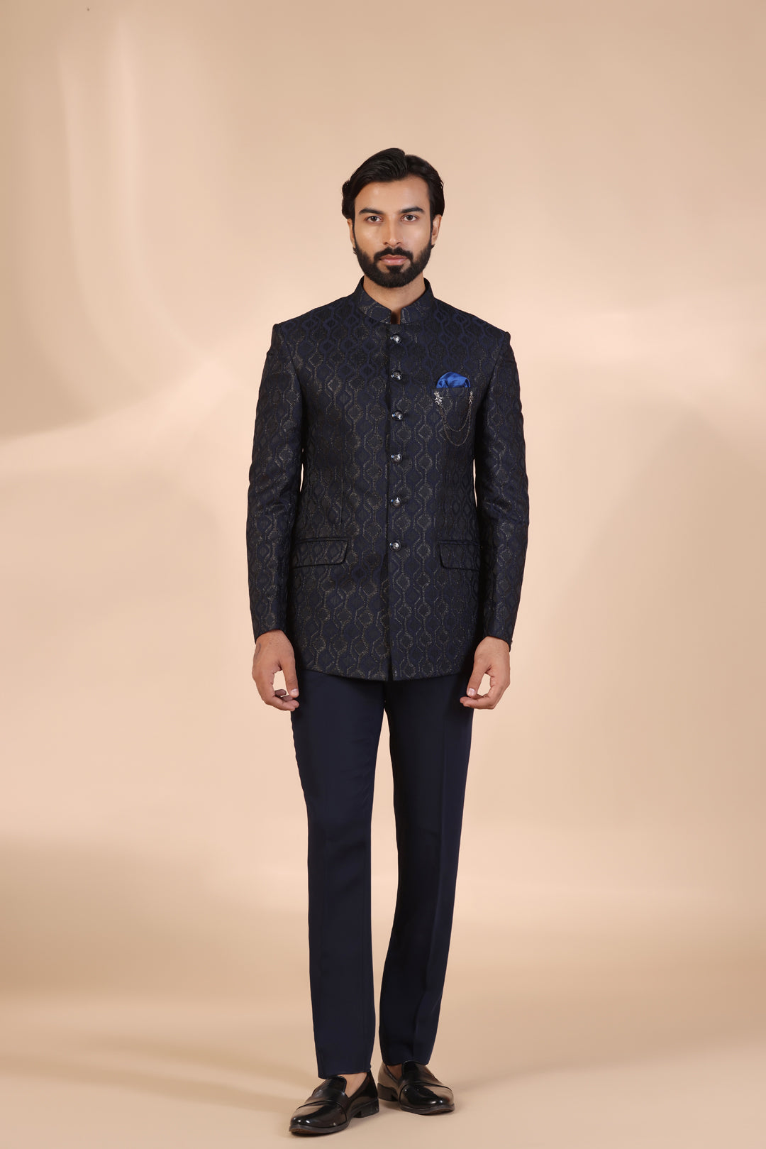 Navy Blue Aurous Jodhpuri