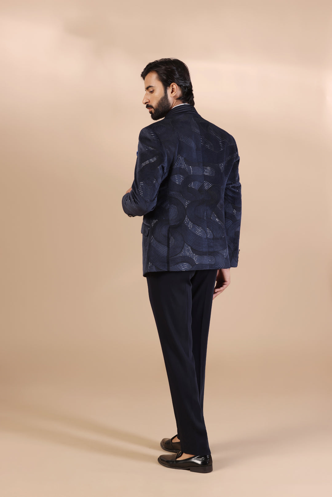 Midnight Blue Swirl Tuxedo