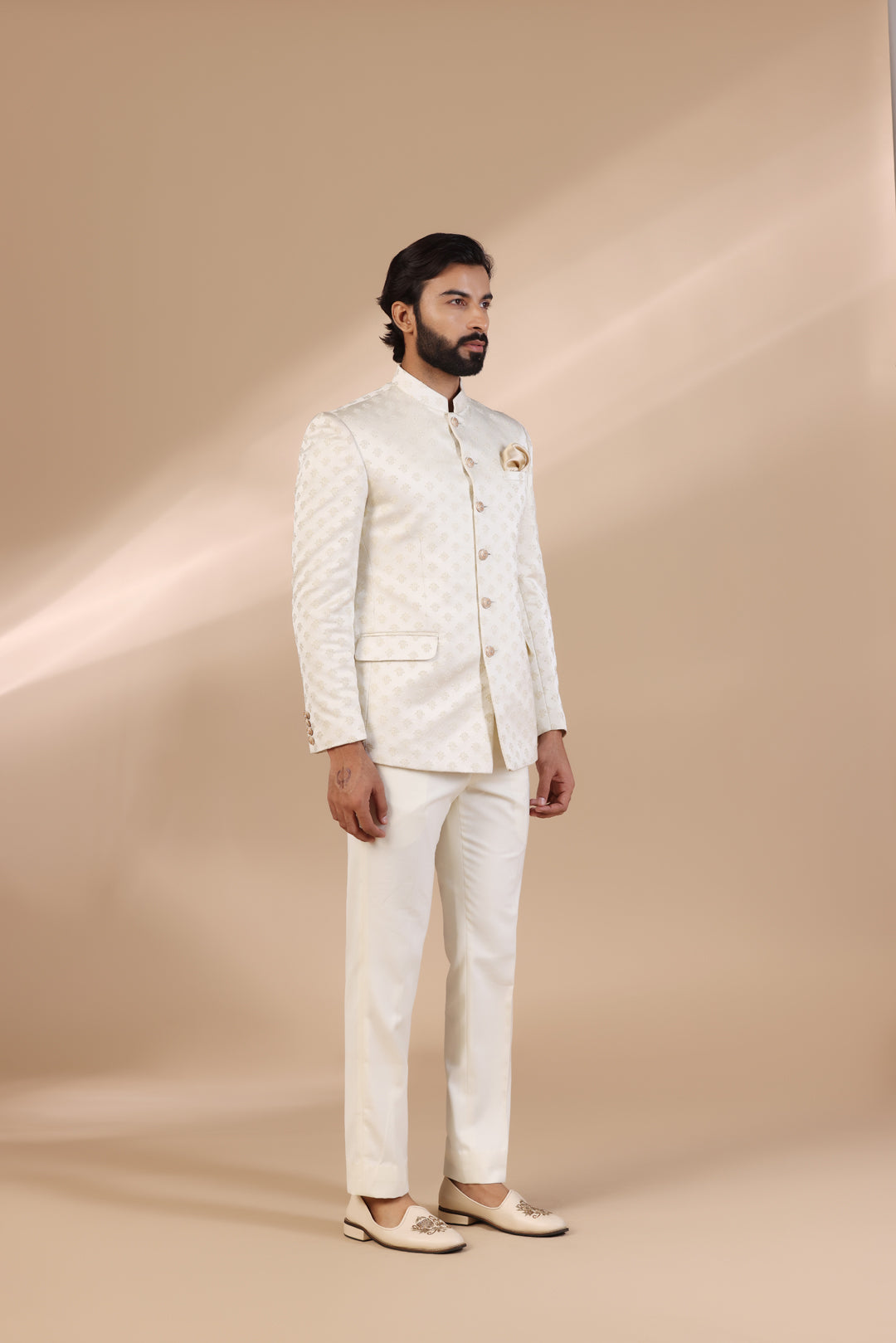 Ivory Gold Jodhpuri Suit