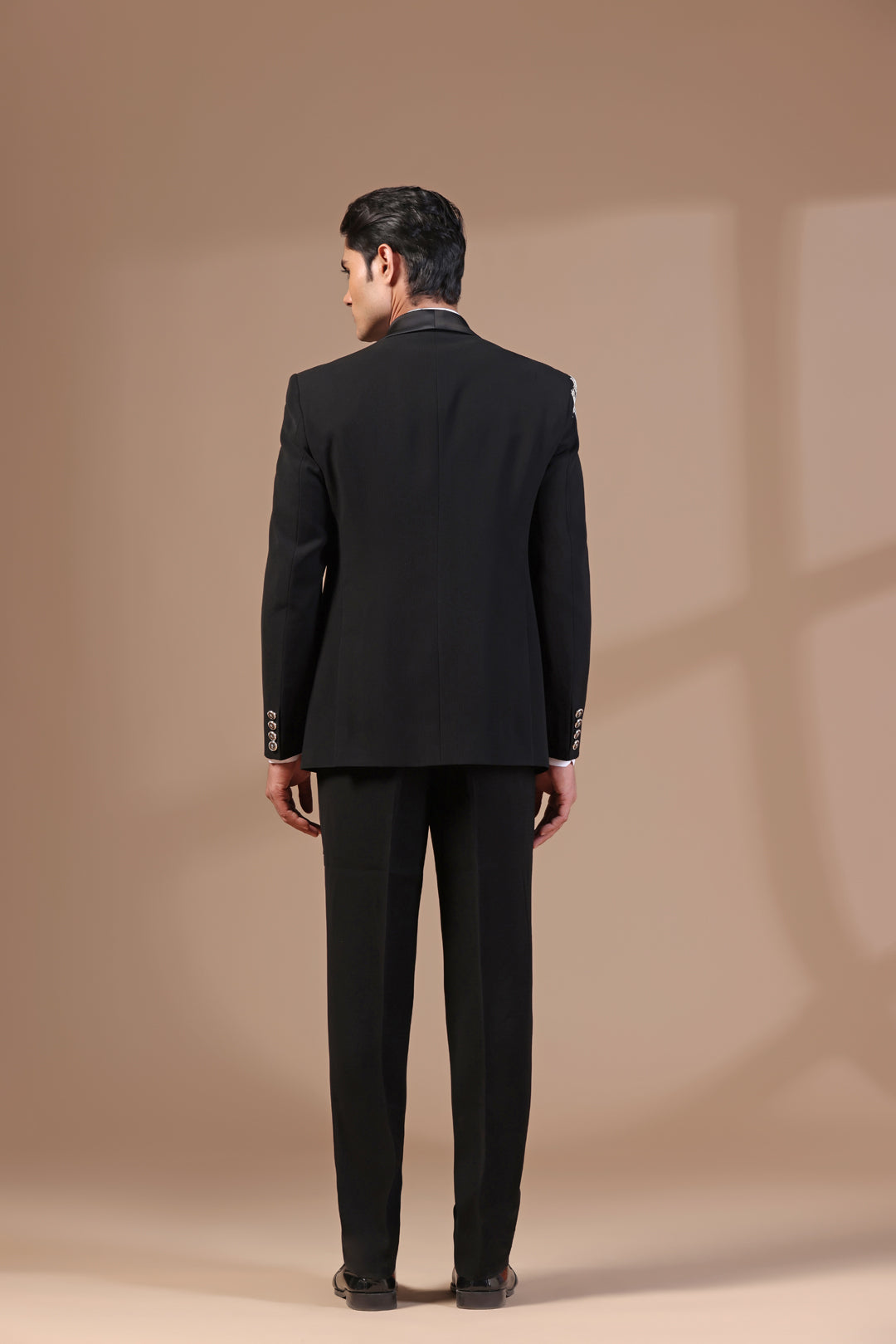 Feather Black Tuxedo Suit