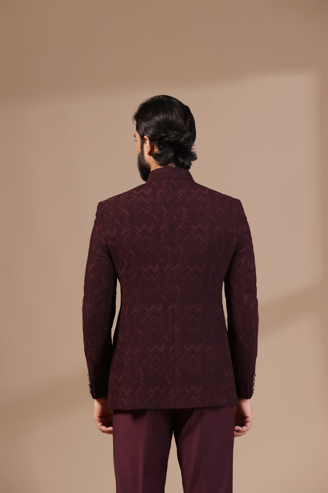 Mahogany Maroon Jodhpuri Suit