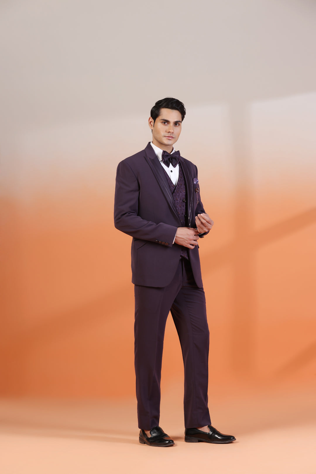 Matte Purple Tuxedo Suit