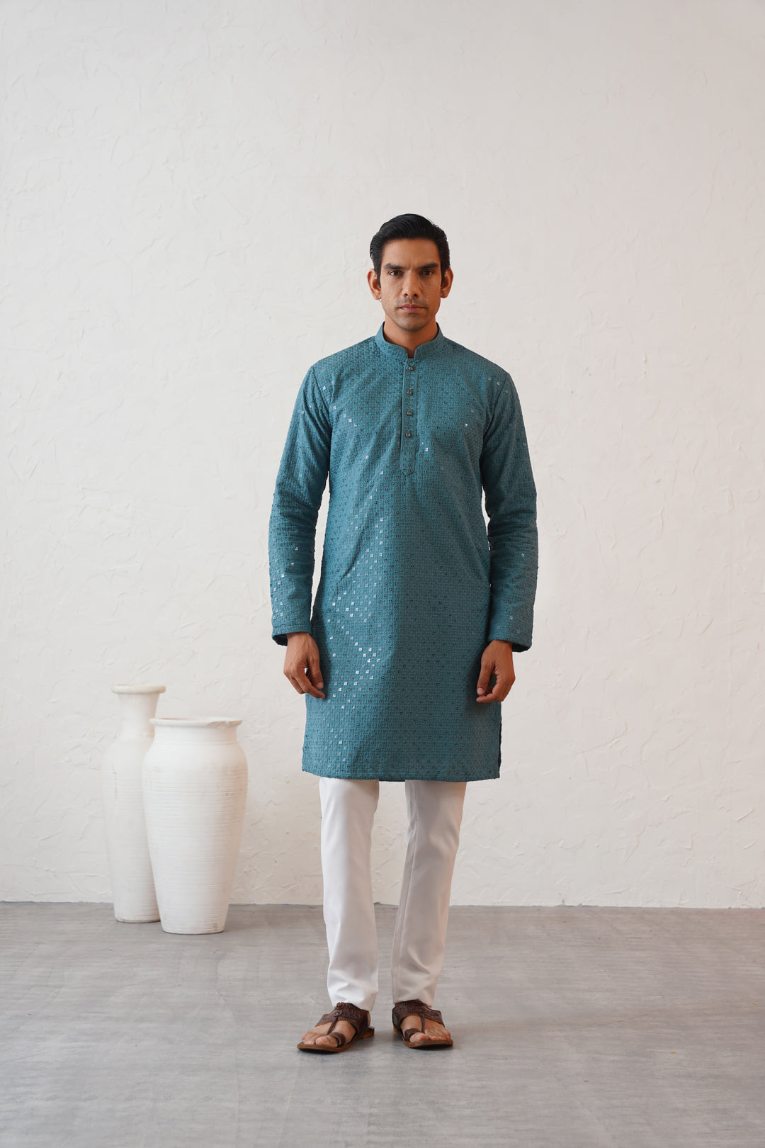 Aqua Shimmer Kurta Set
