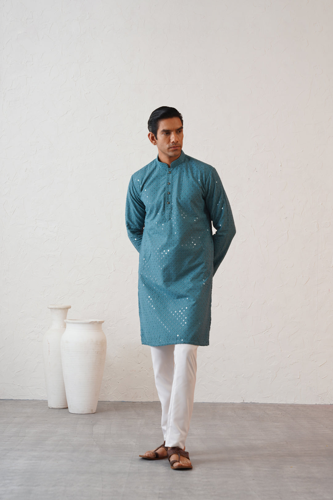 Aqua Shimmer Kurta Set