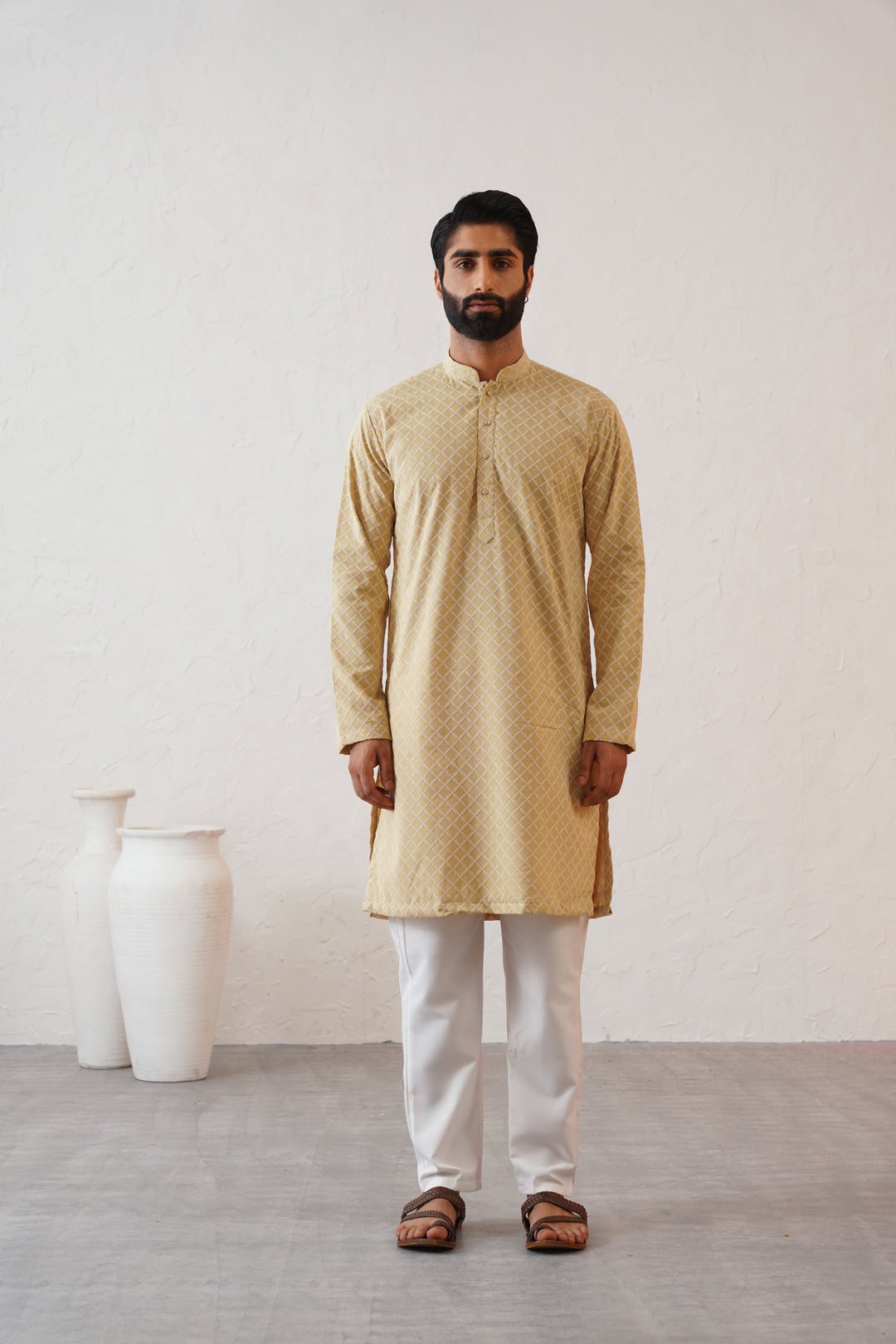Pastel Yellow Kurta Set