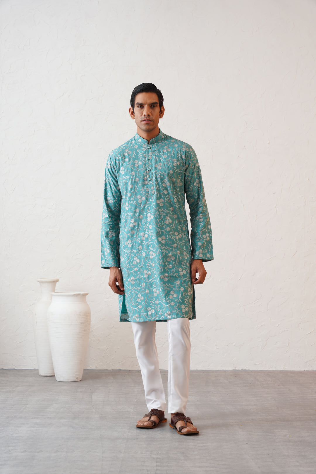 Firozi Floral Kurta