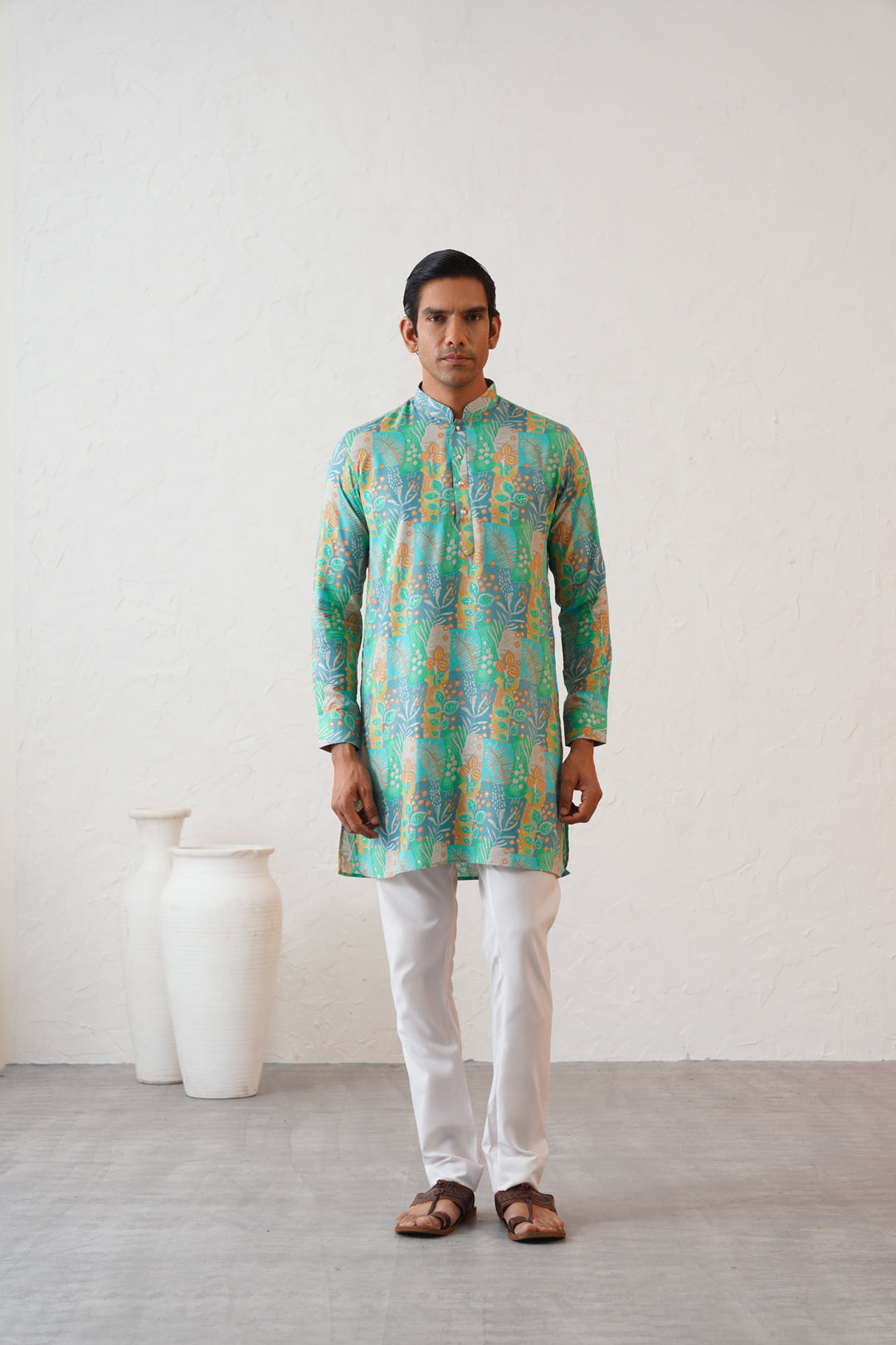 Abstract Marine Kurta Set