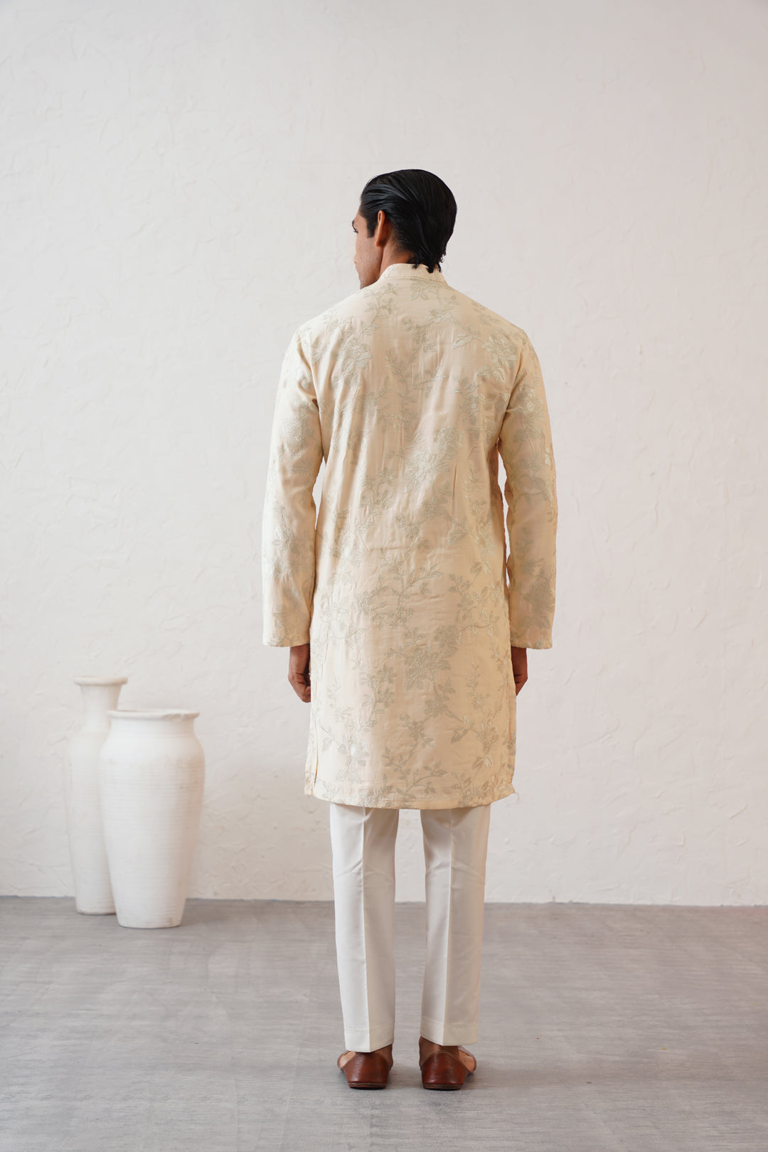 Bisque Zari Kurta Set