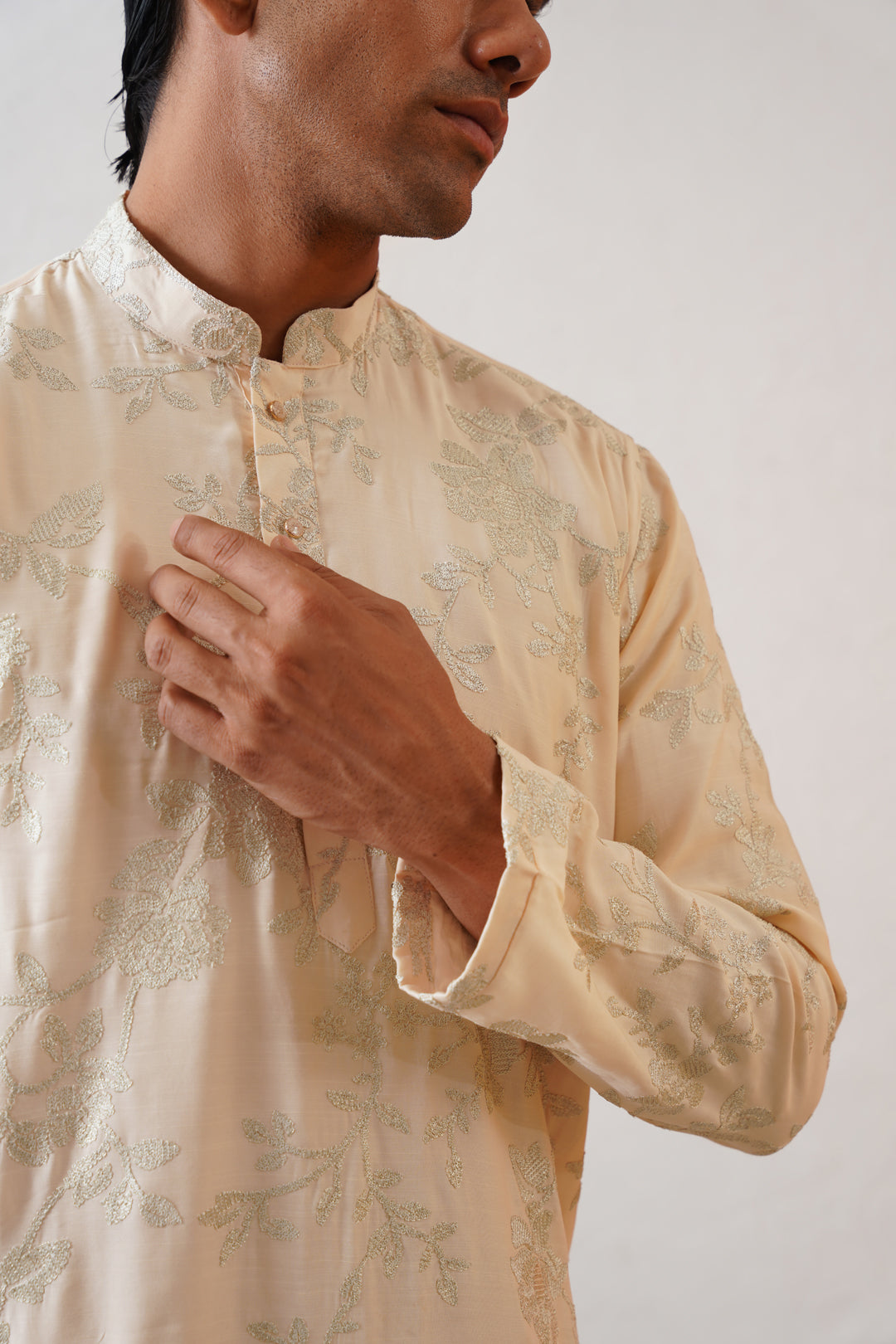 Bisque Zari Kurta Set