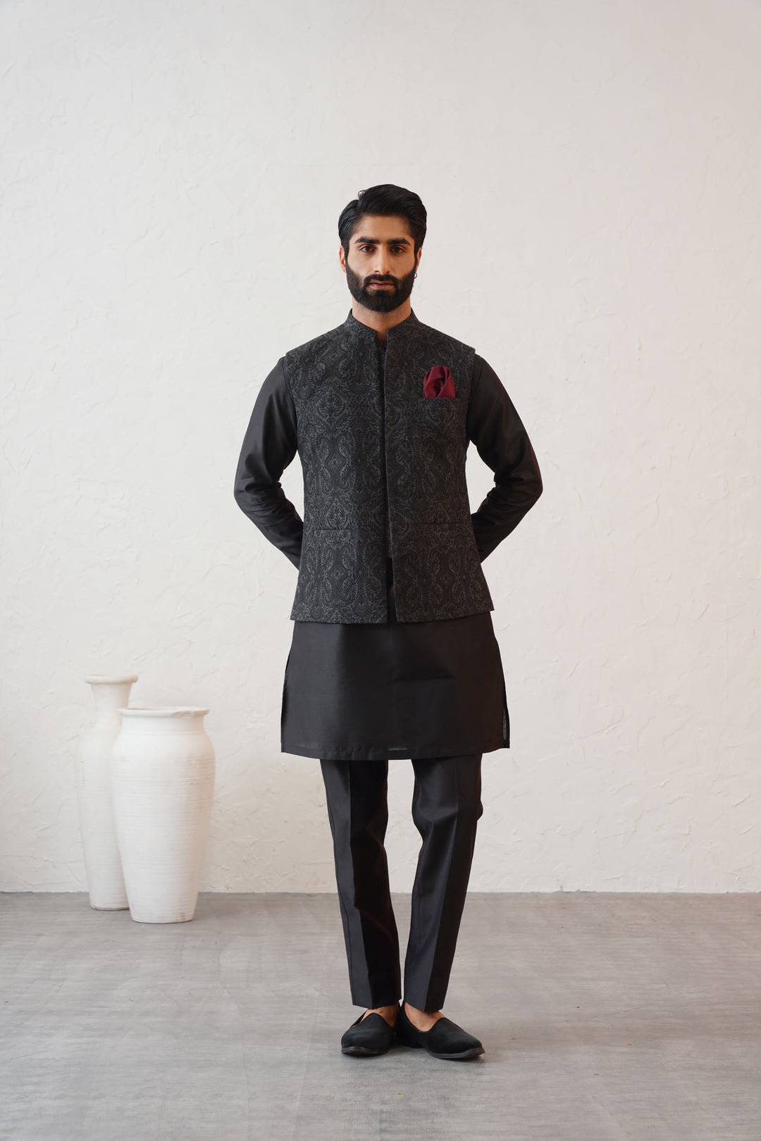 Charcoal Kashmiri Bundi Set