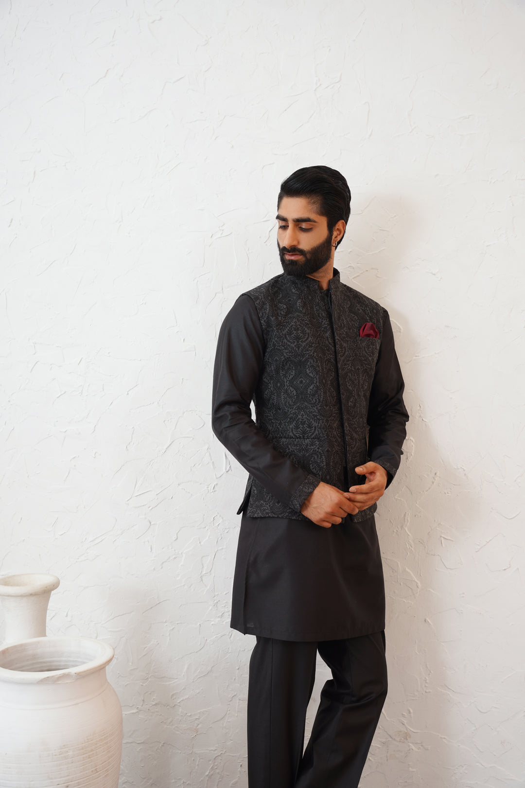Charcoal Kashmiri Bundi Set