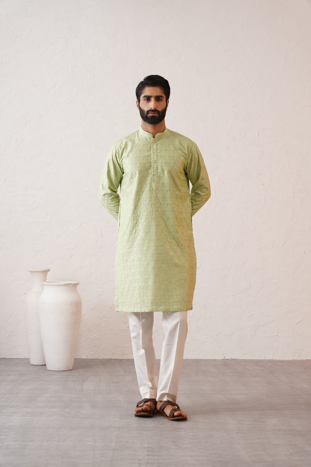 Benarasi Mint Kurta Set