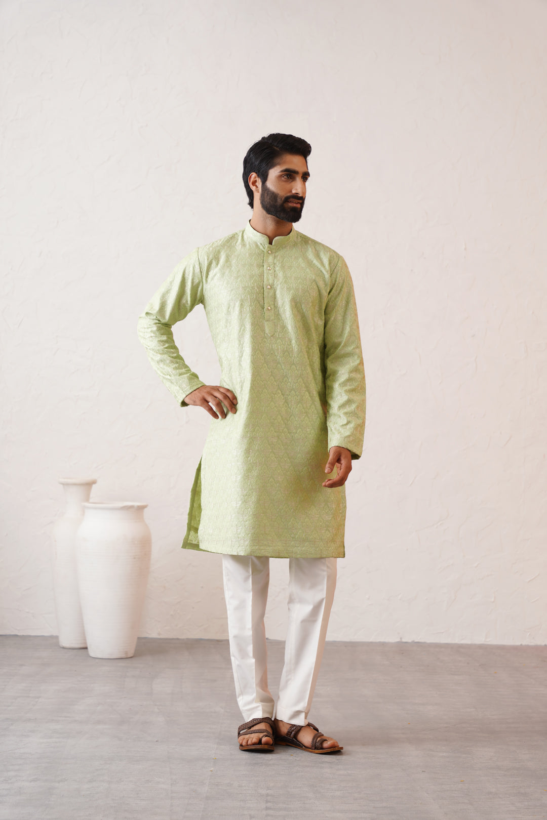 Benarasi Mint Kurta Set