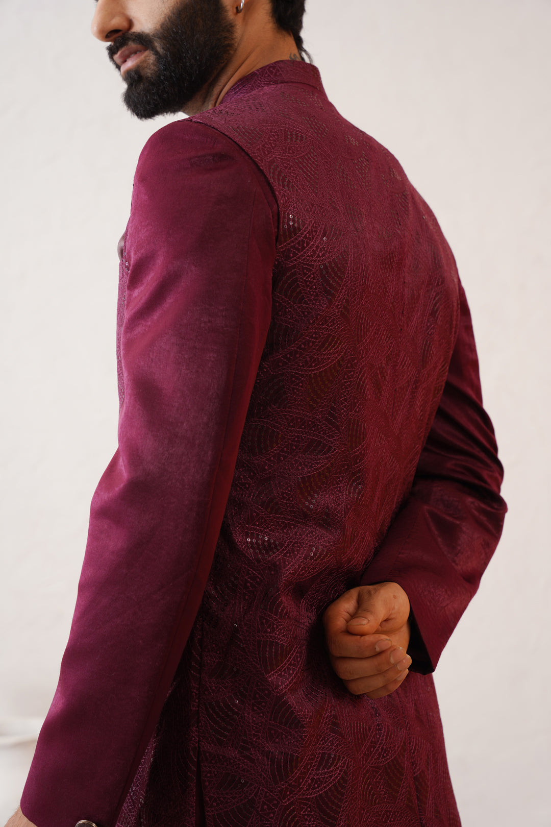 Burgundy Open Indo Western