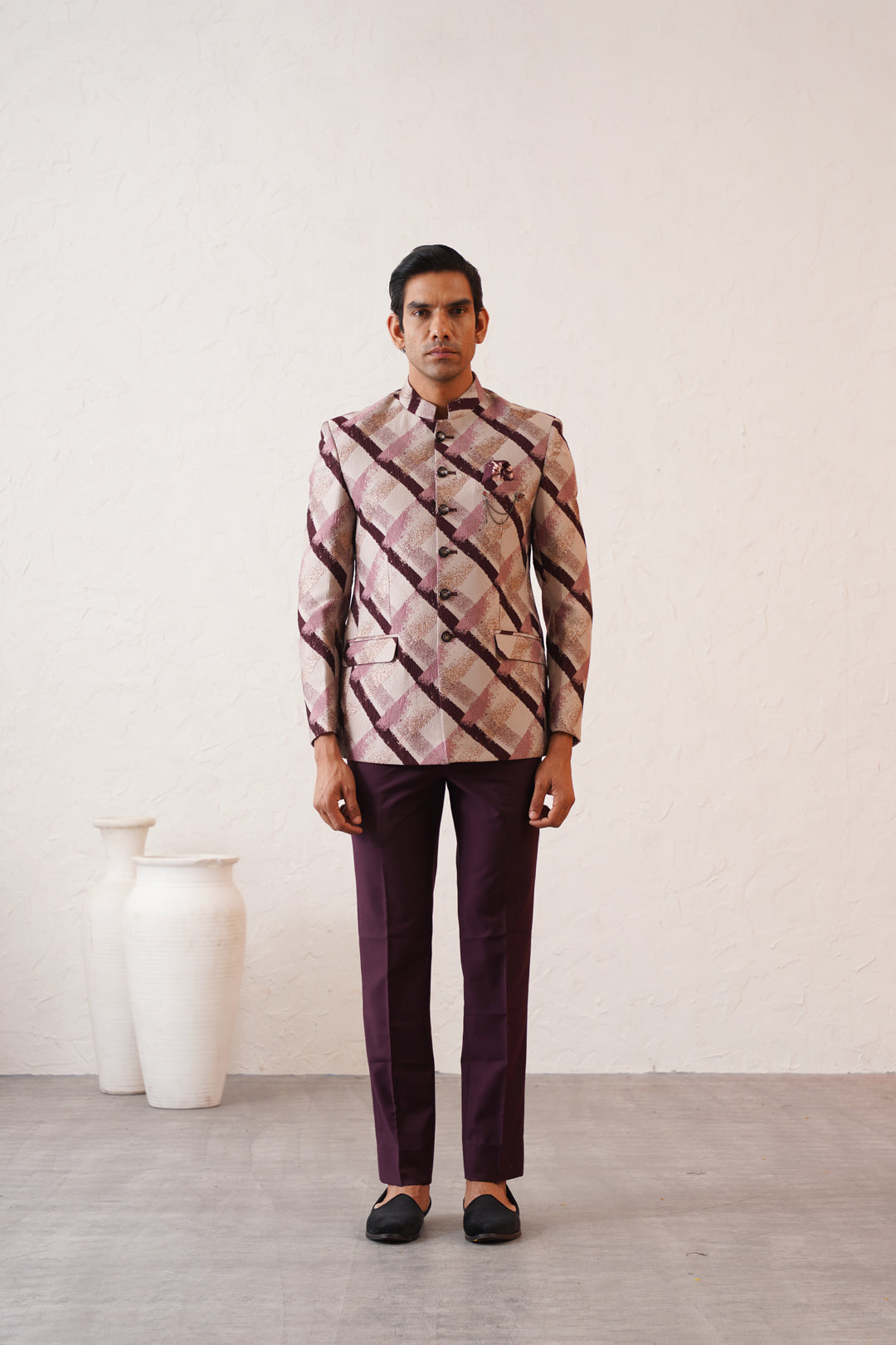 Merlot Pink Jodhpuri Suit