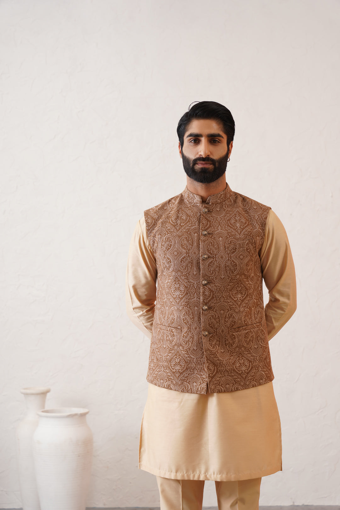 Kashmiri Beige Bundi Set
