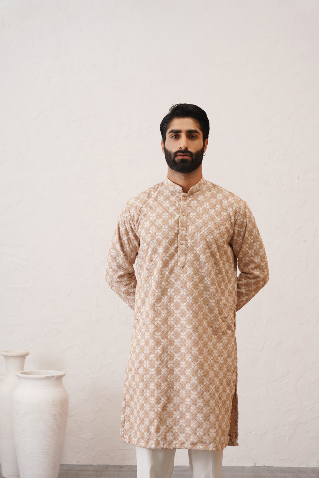 Beige Threads Kurta
