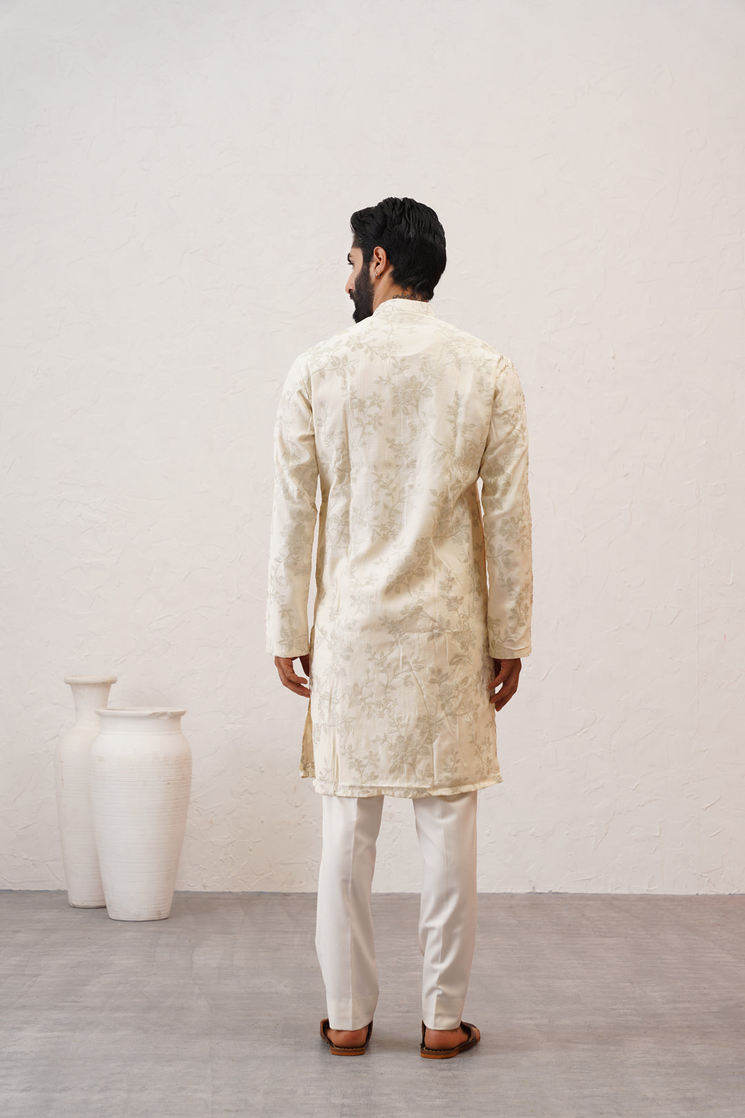 Pista Zari Kurta Set