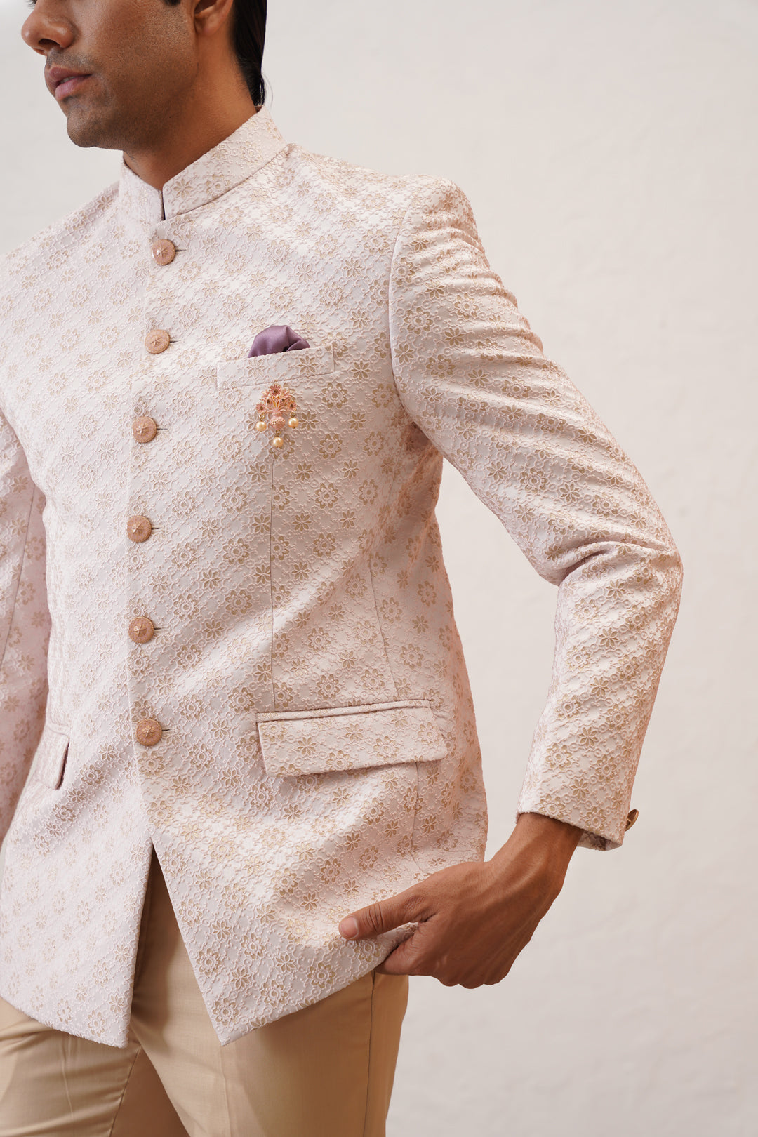 Powder Pink Jodhpuri Suit