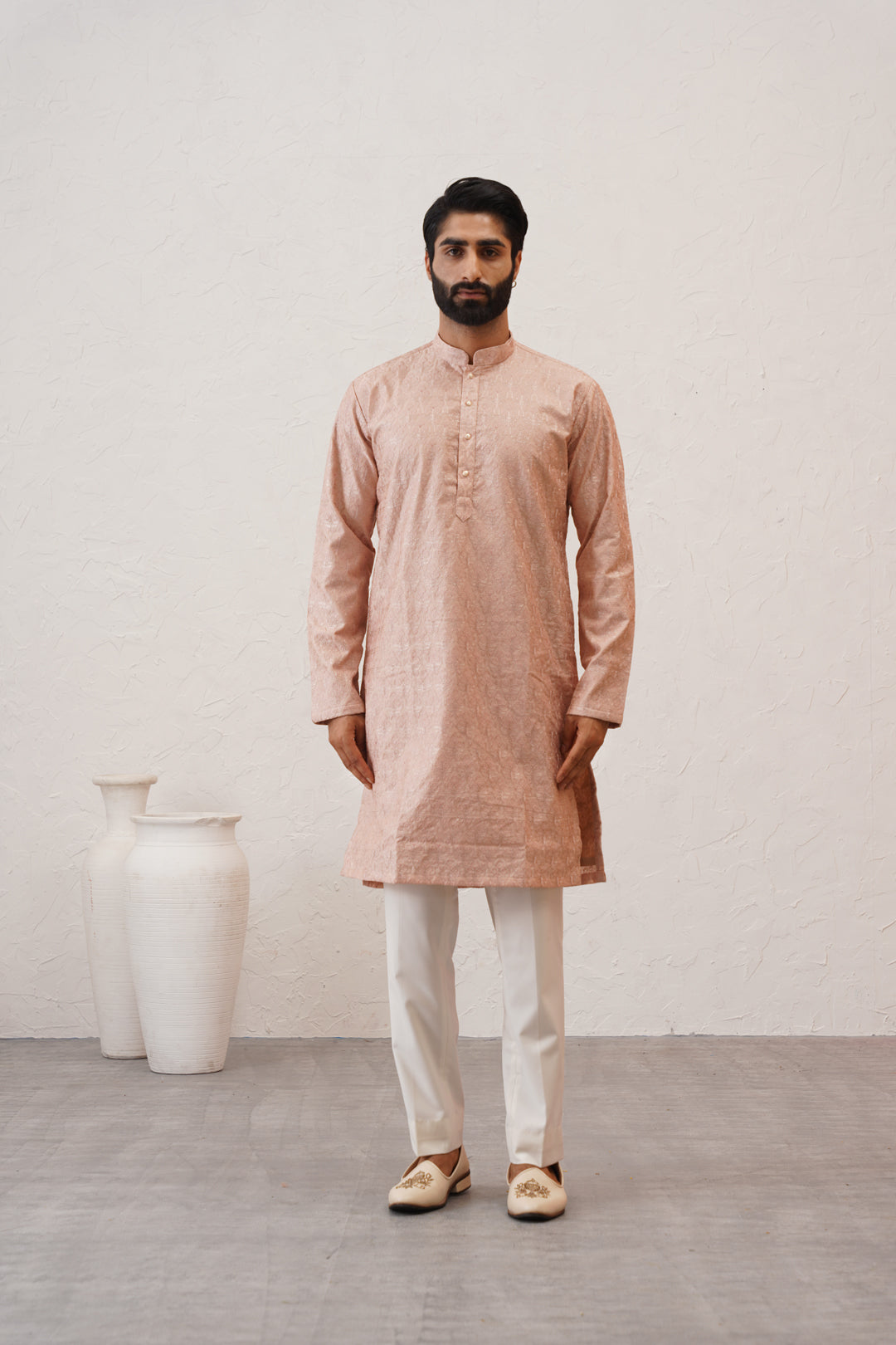 Apricot Pink Kurta Set