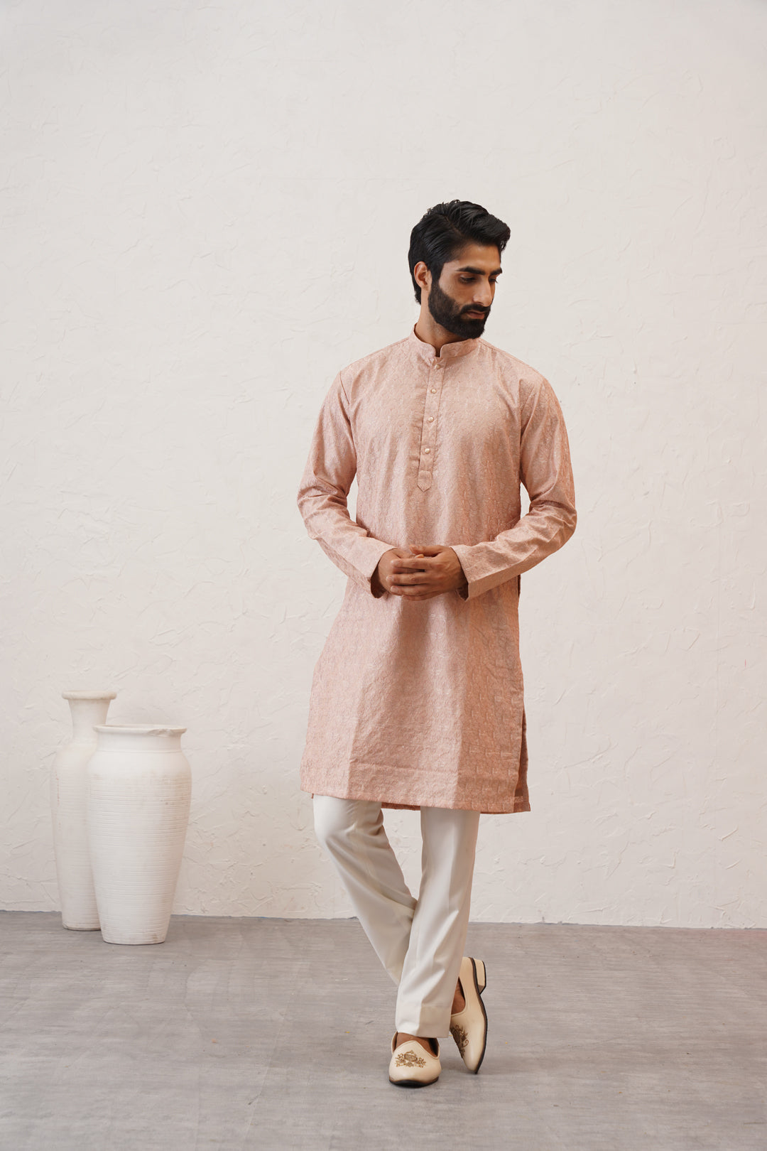 Apricot Pink Kurta Set