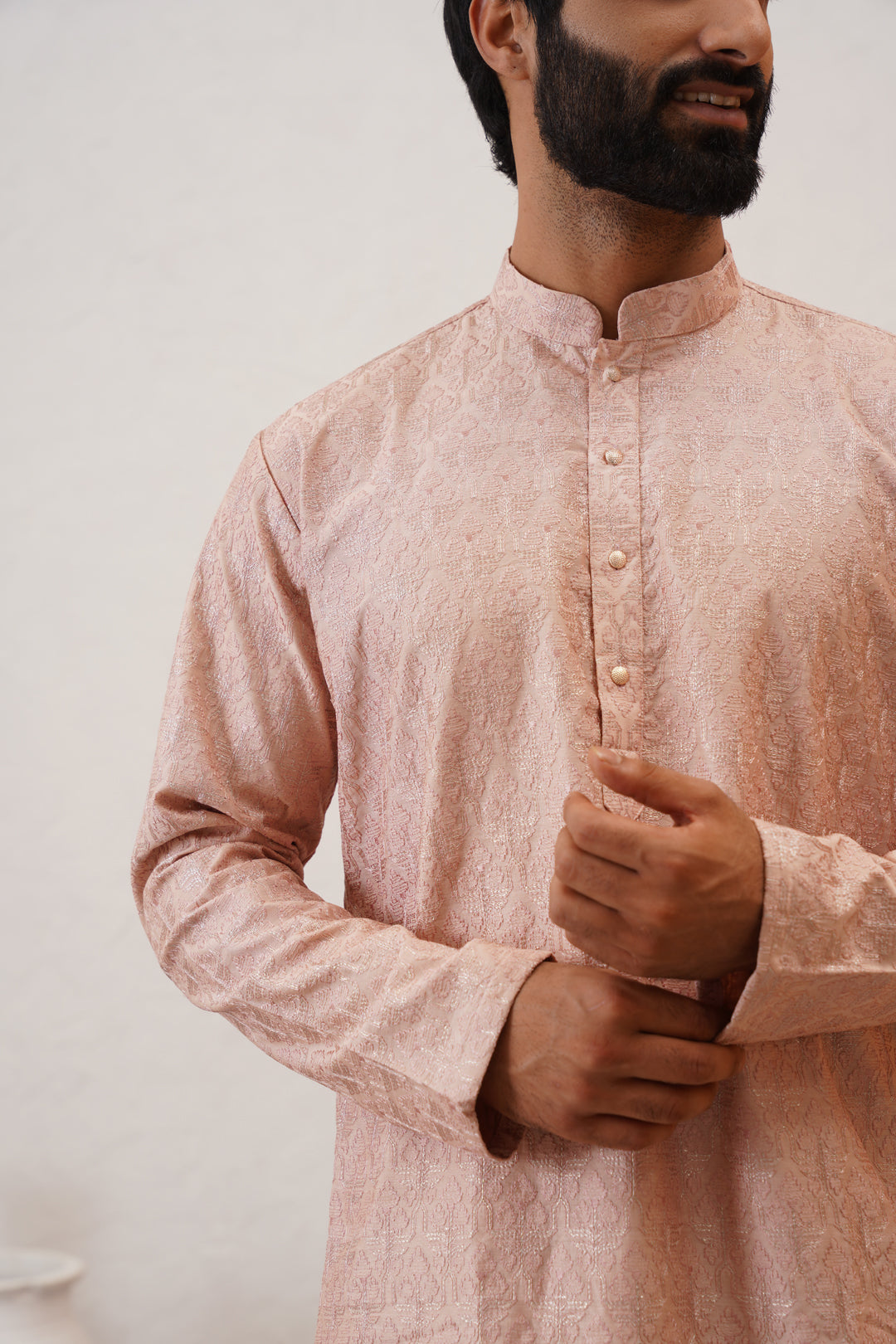 Apricot Pink Kurta Set