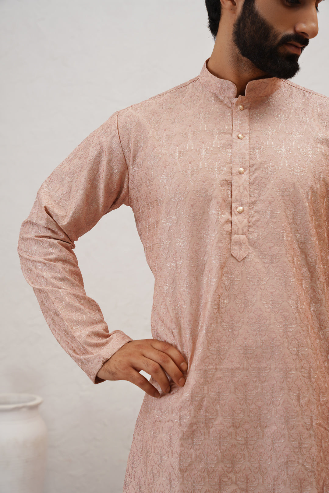 Apricot Pink Kurta Set