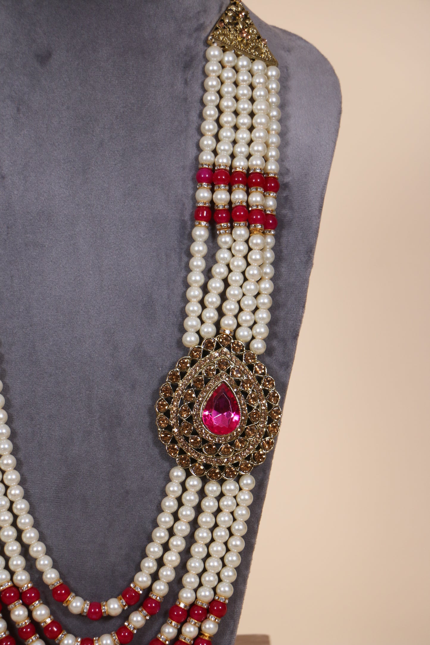 Rani Pink Kundan Mala