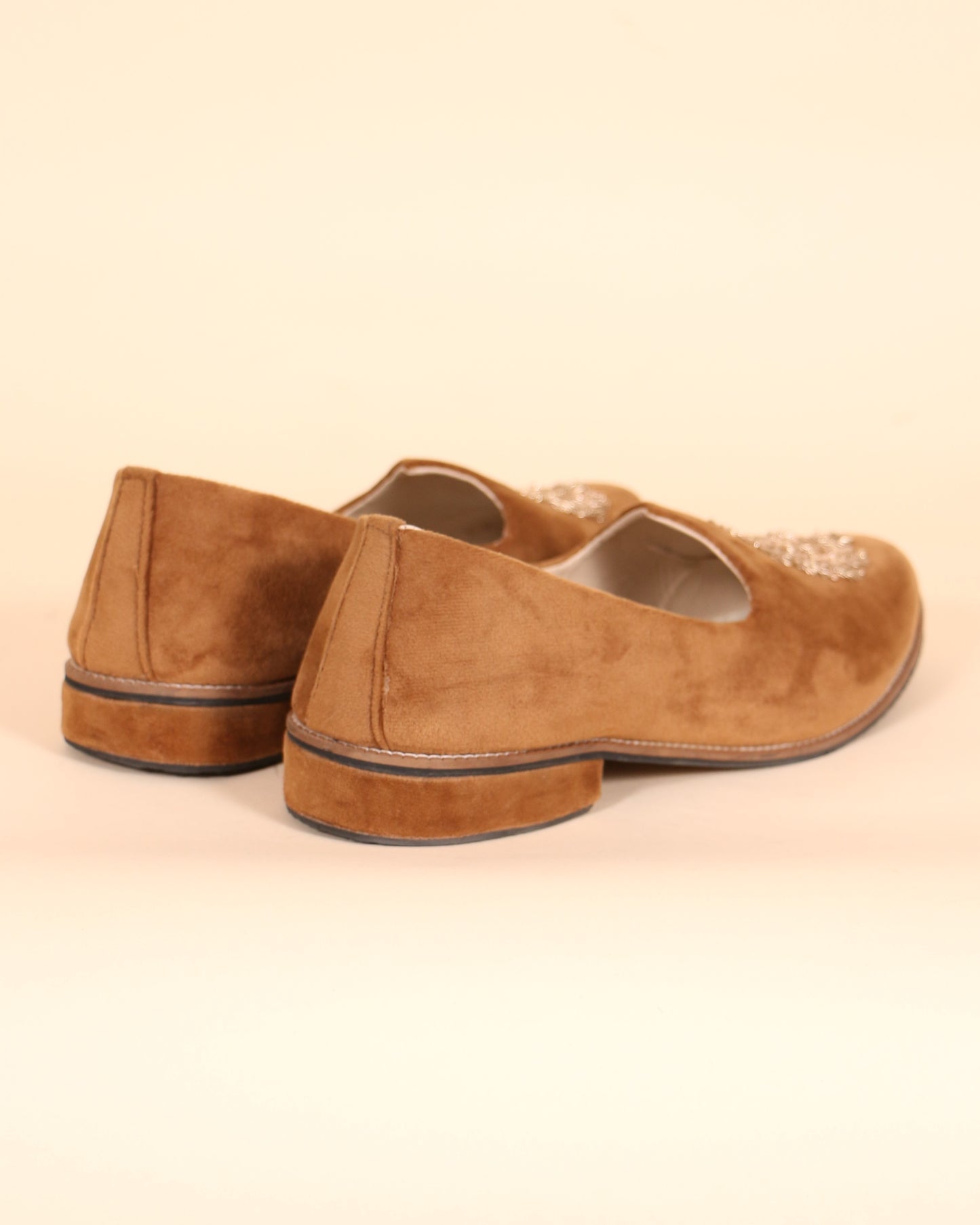 Tan Velvet Mojari