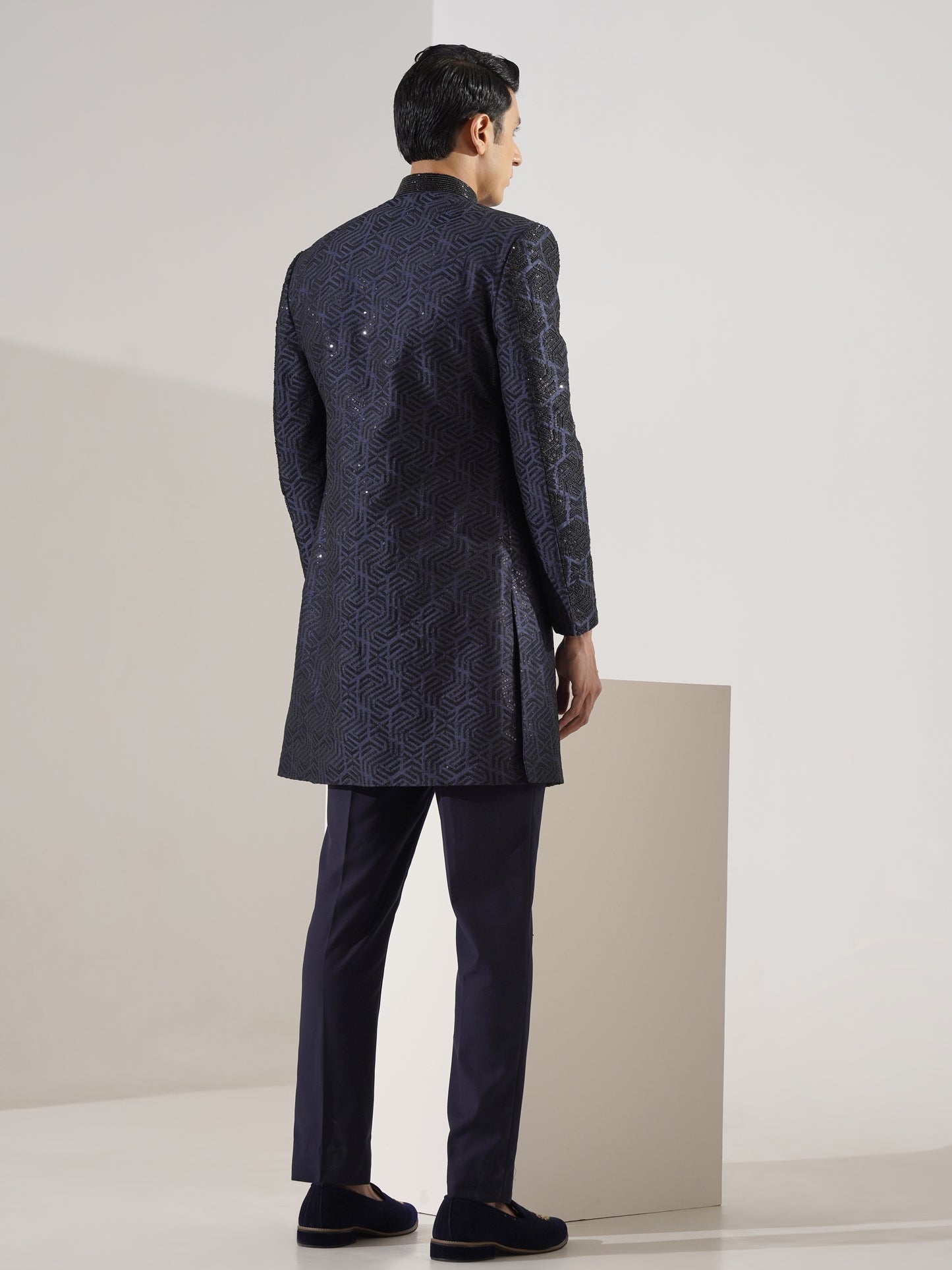 Shimmer Navy Indo Western