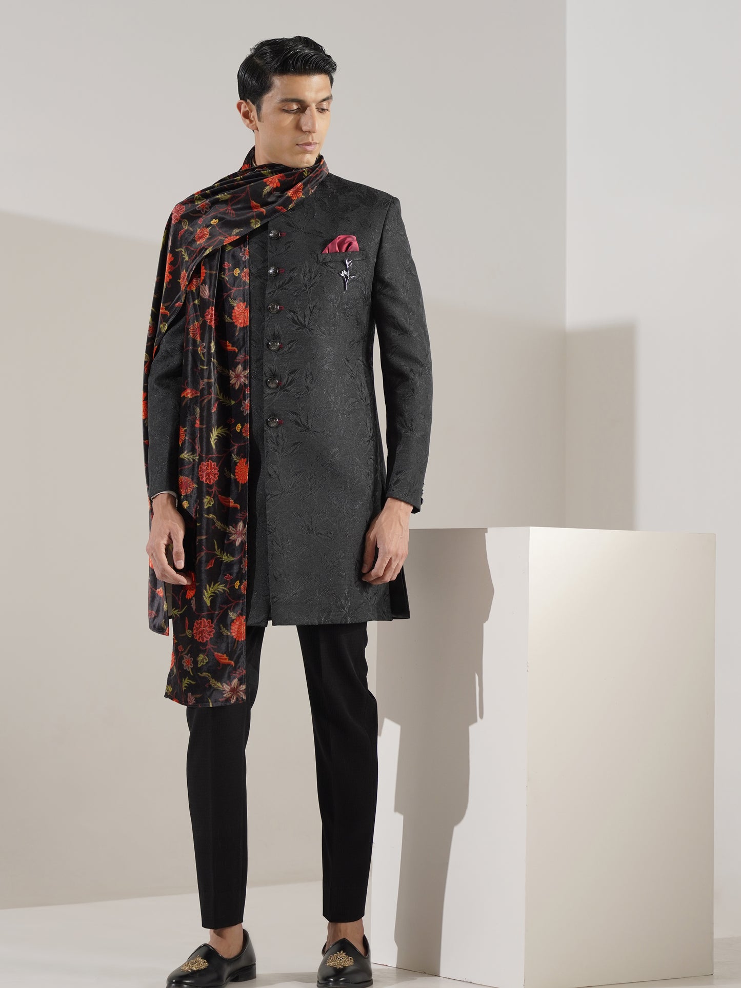 BLACK INDO WESTERN DRESS BY ZOOP MEN