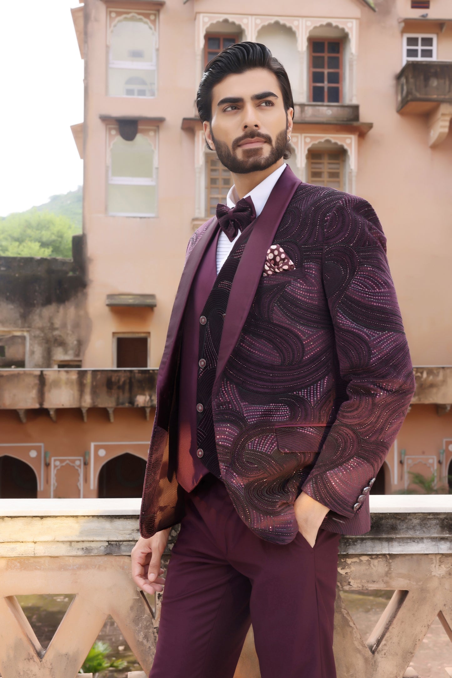 Abstract Burgundy Tuxedo
