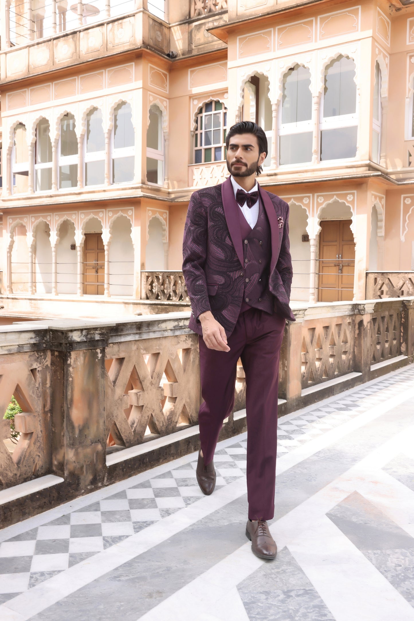 Abstract Burgundy Tuxedo