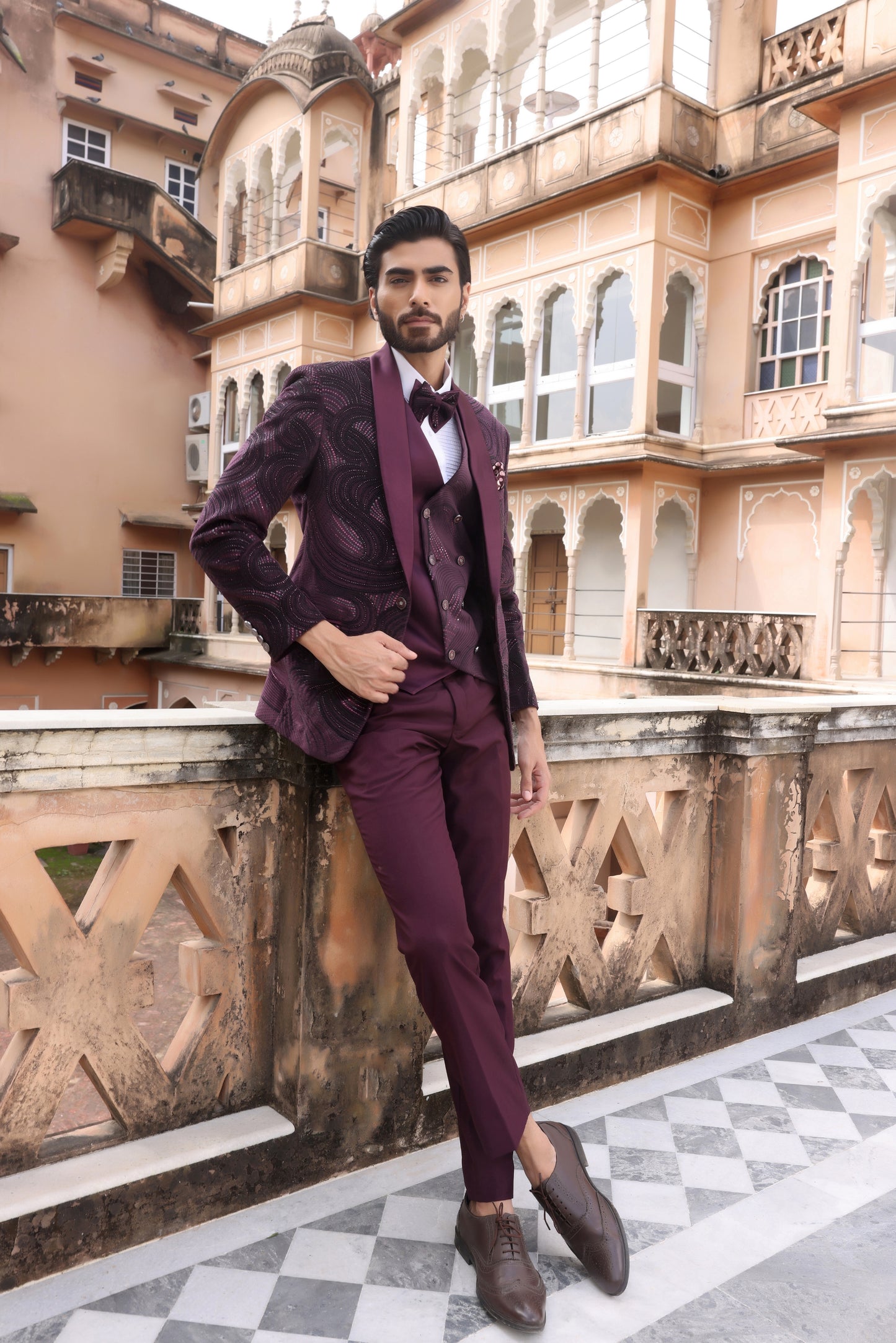 Abstract Burgundy Tuxedo