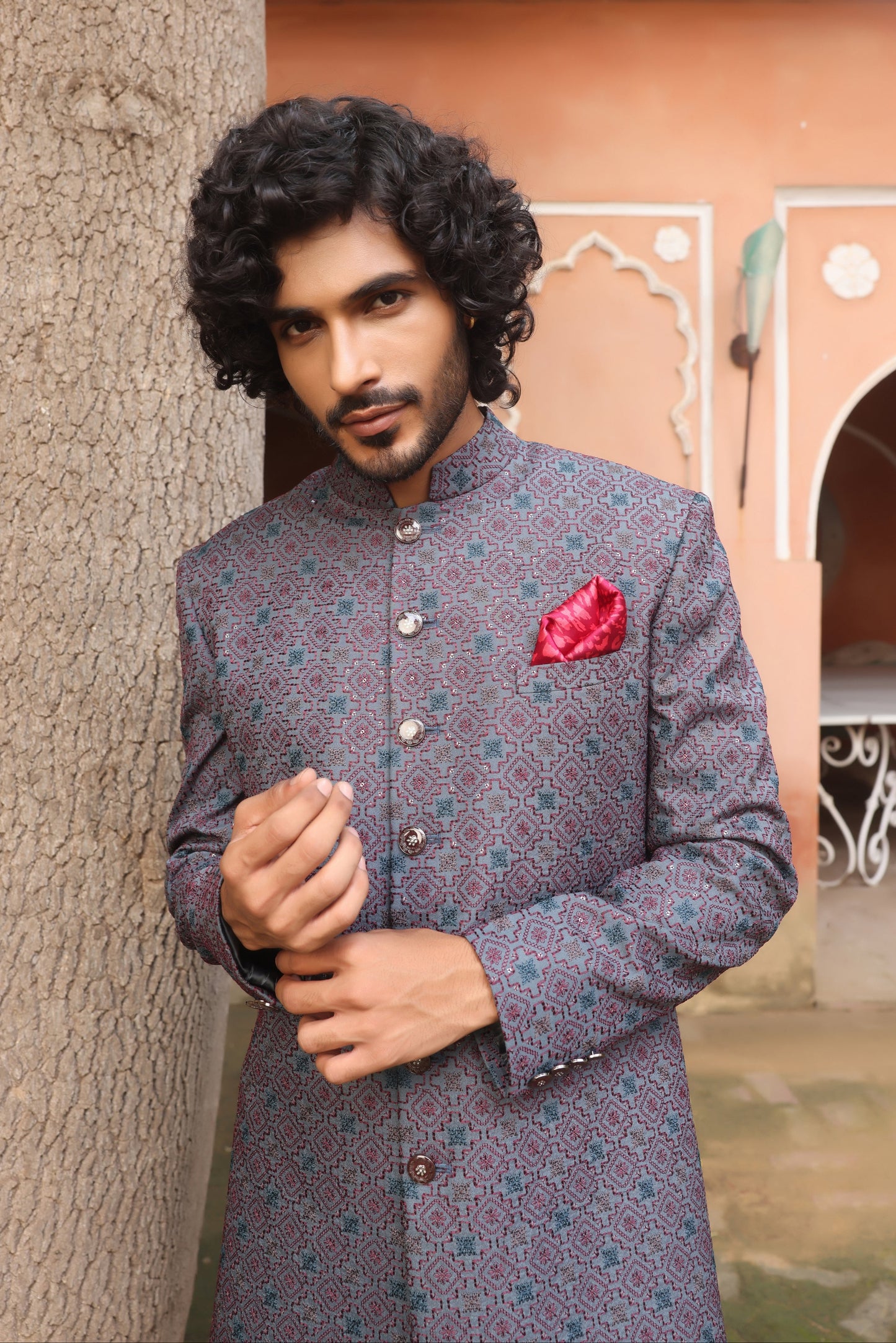 Charming Grey Indo-Western
