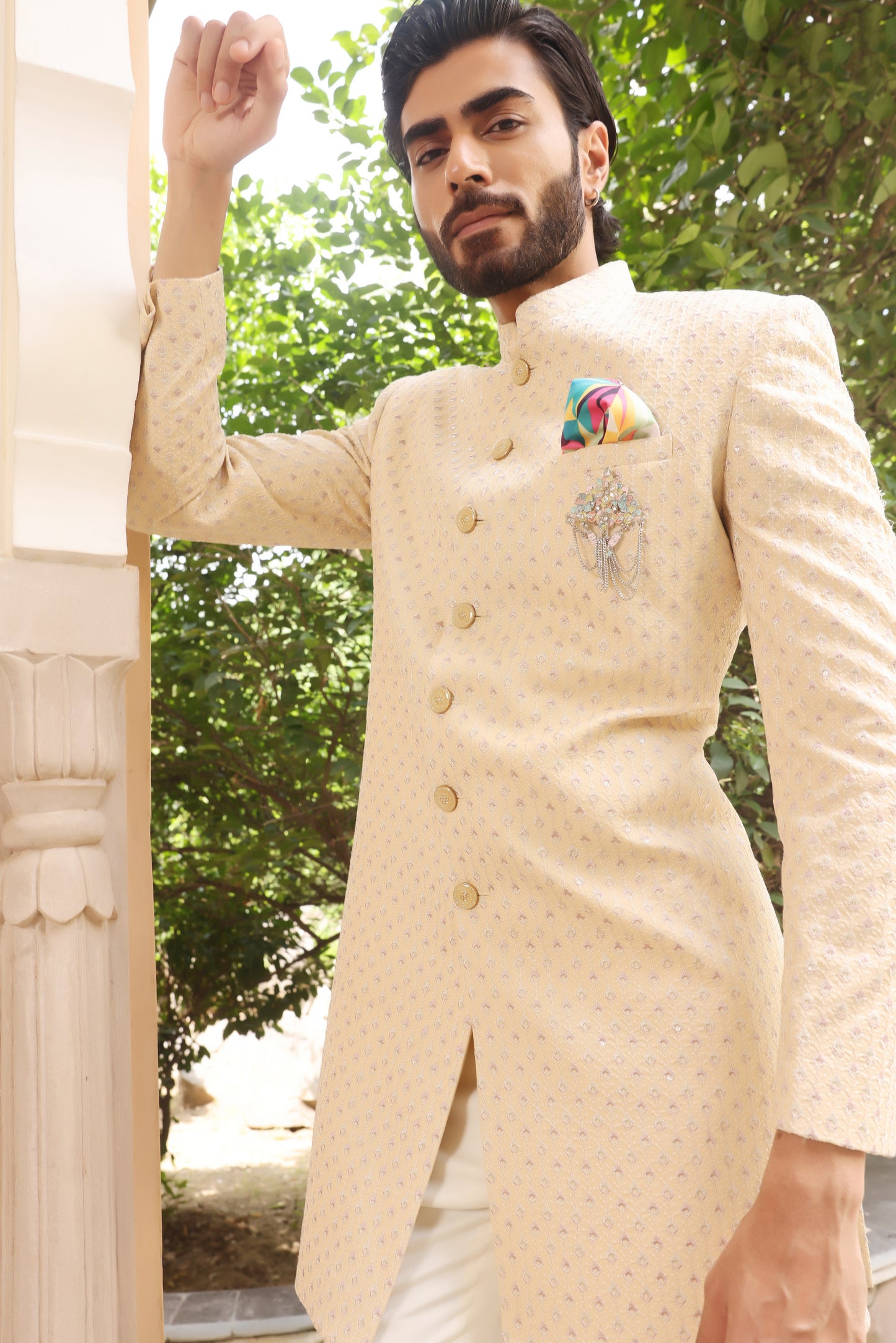 Flax Yellow Indo-Western