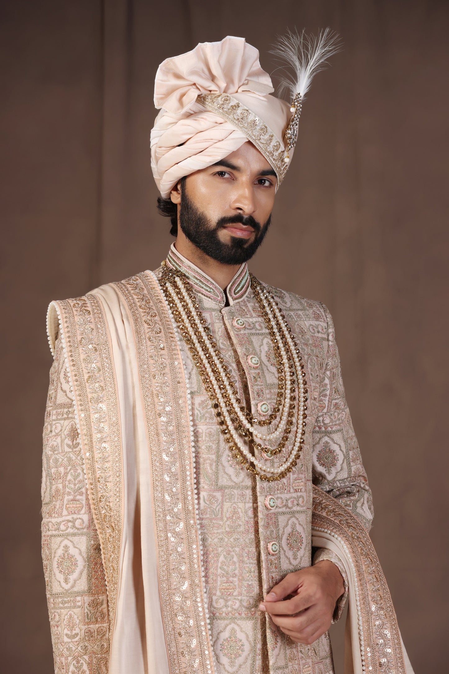 Intricate Rose Gold Sherwani