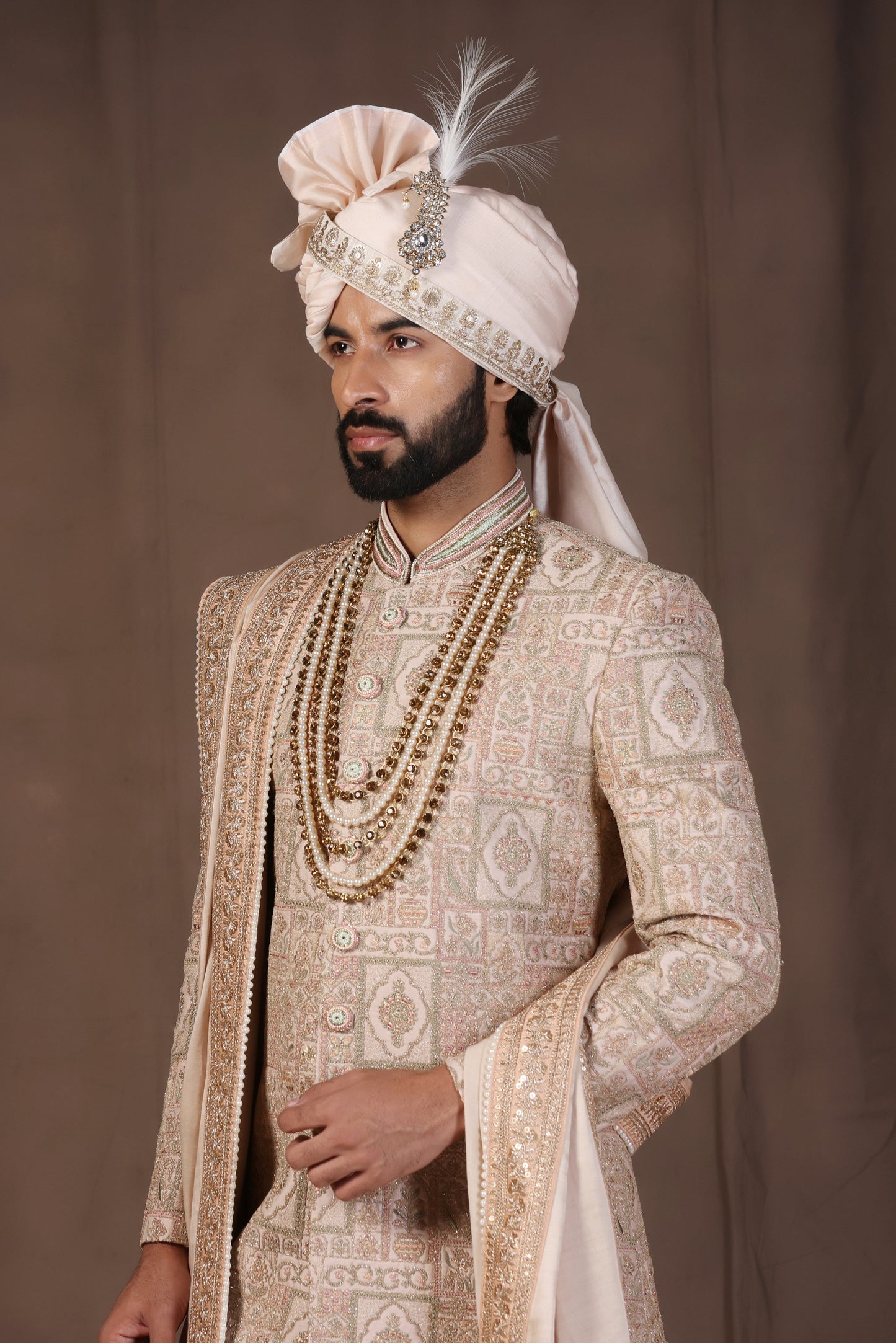 Intricate Rose Gold Sherwani